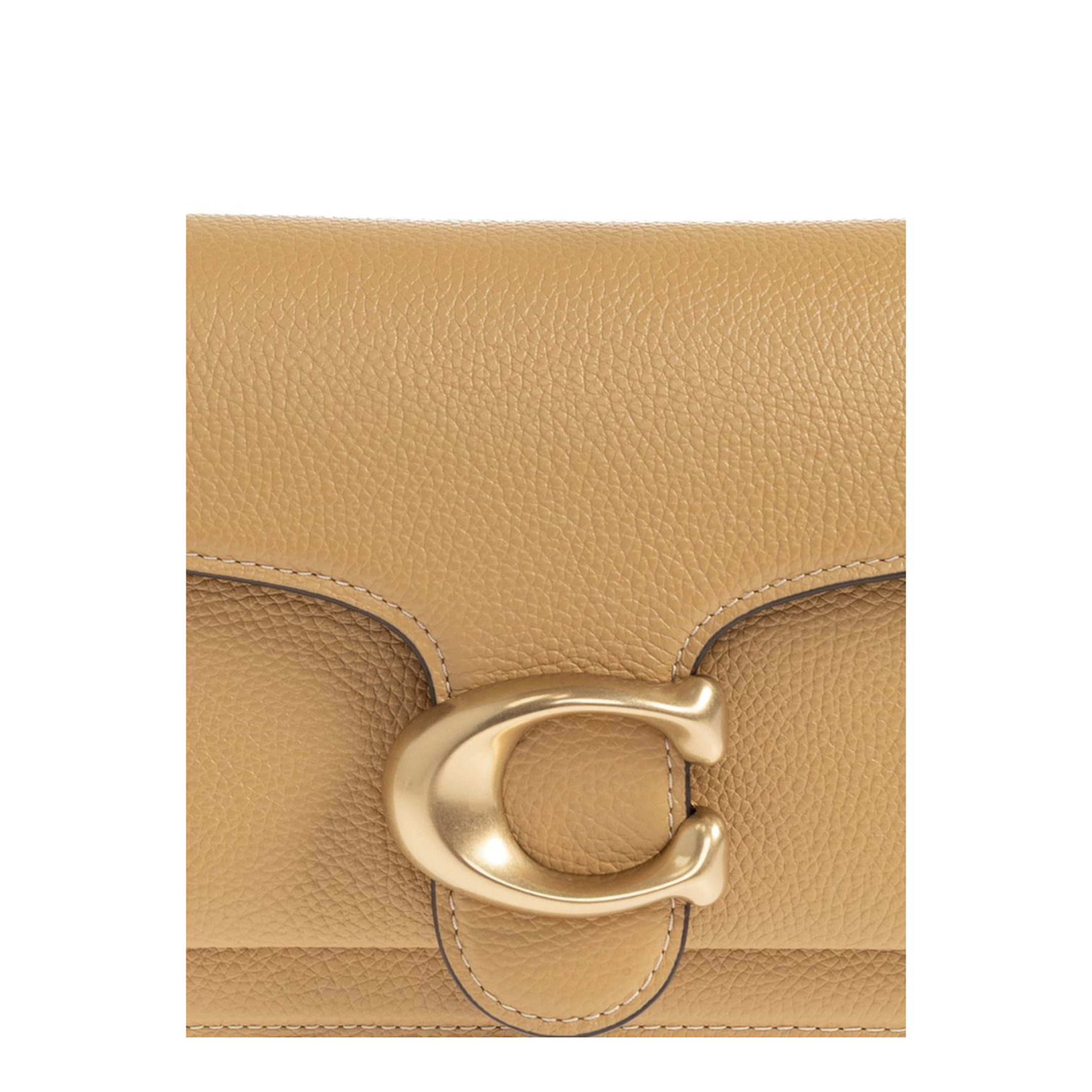 Tabby 26 Polished Pebble Leather Shoulder Bag - Brass/Biscuit