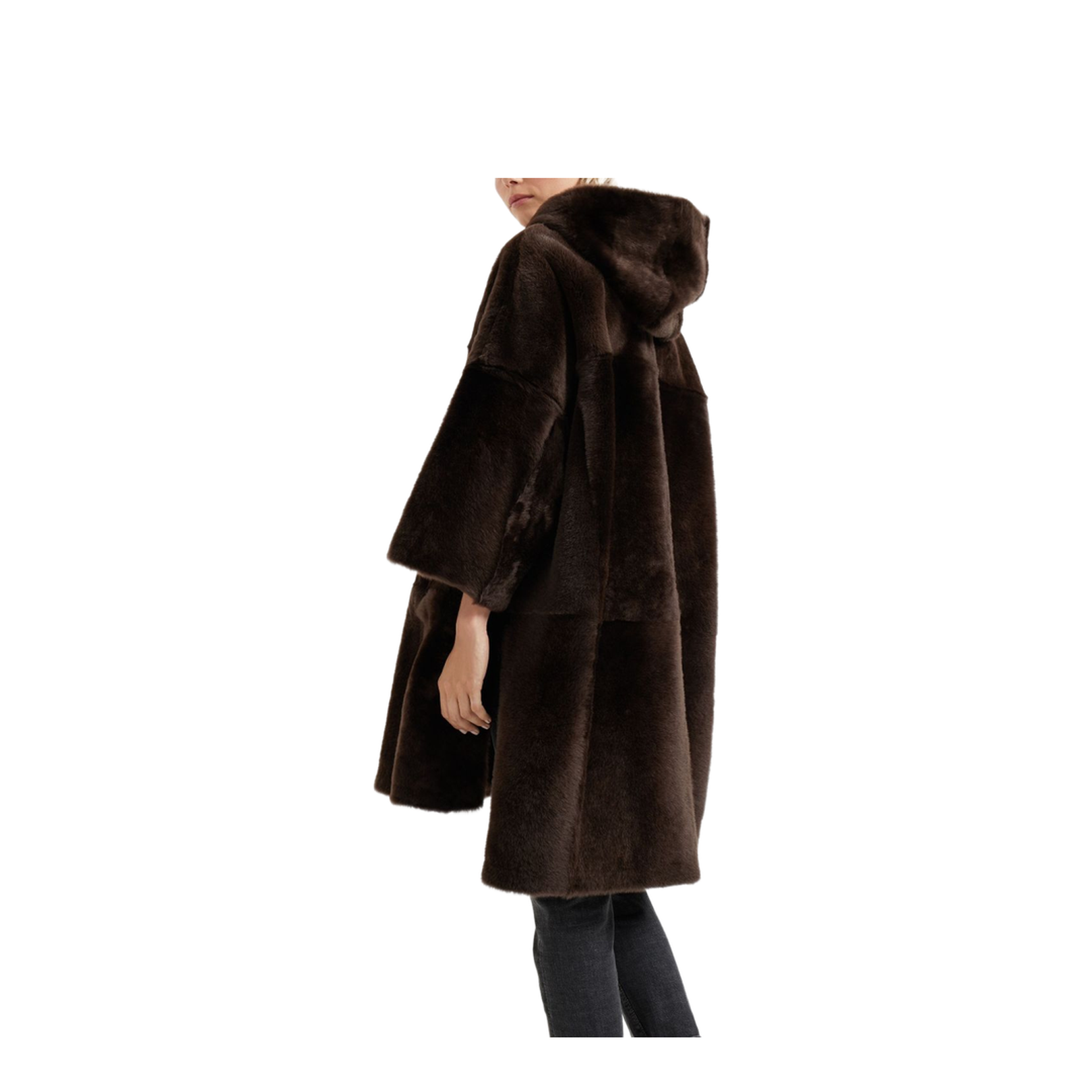 Shearling Reversible Coat in Rust Brown