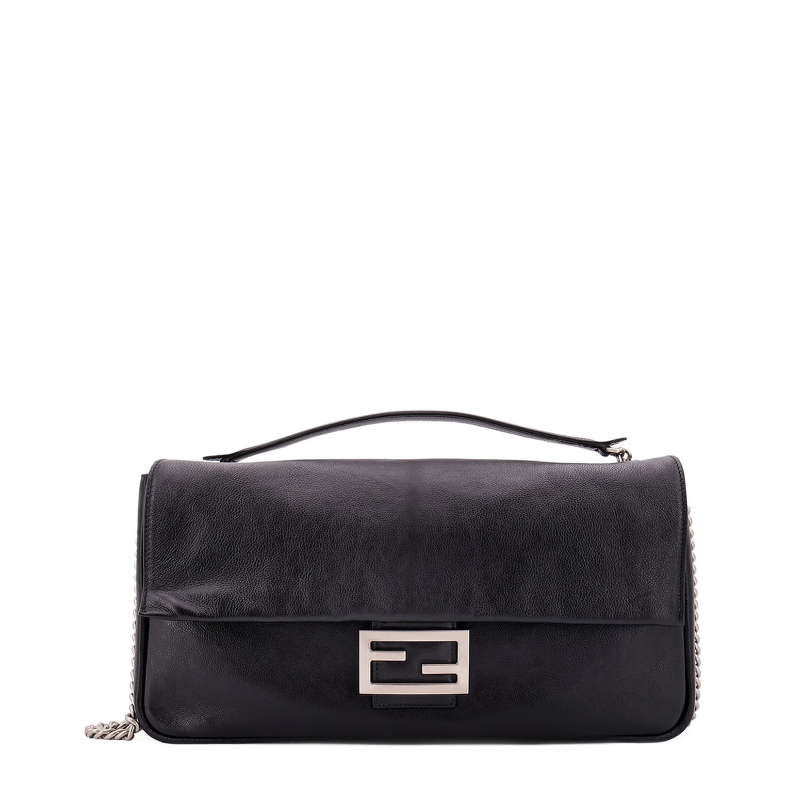 Baguette Large Leather Shoulder Bags - Black