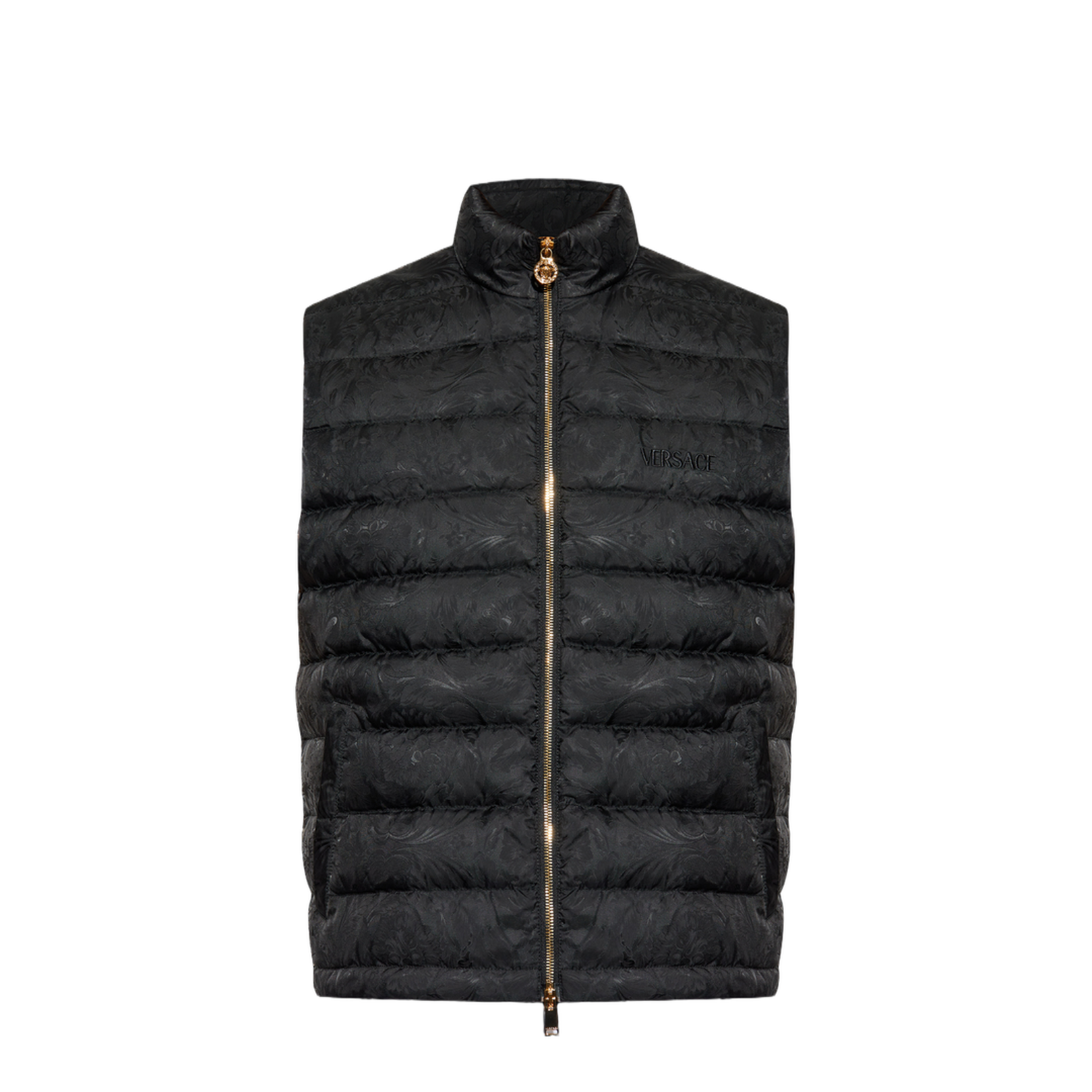 Down Vest with a Stand-Up Collar