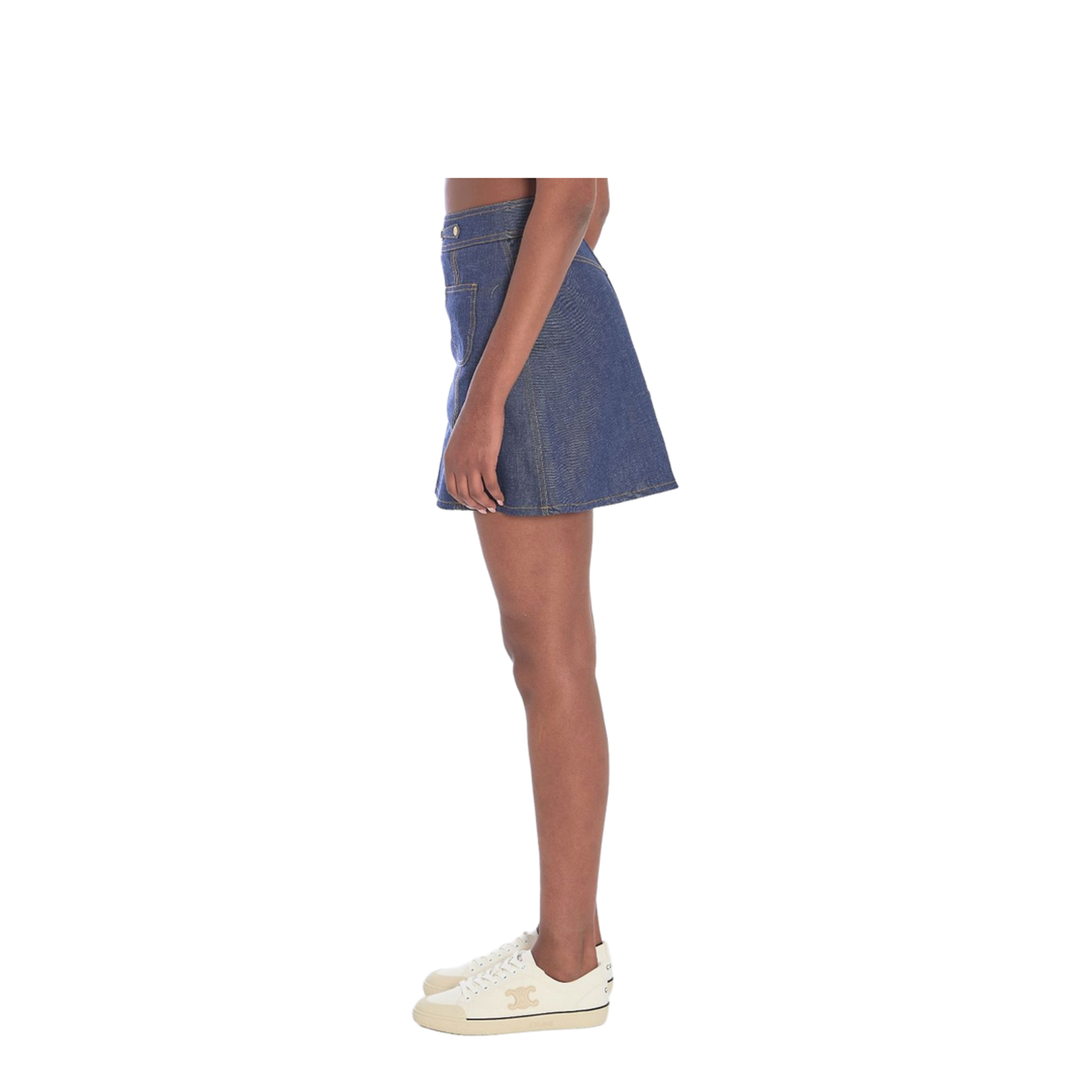 Trapeze Mini Skirt in Raw Wash Denim