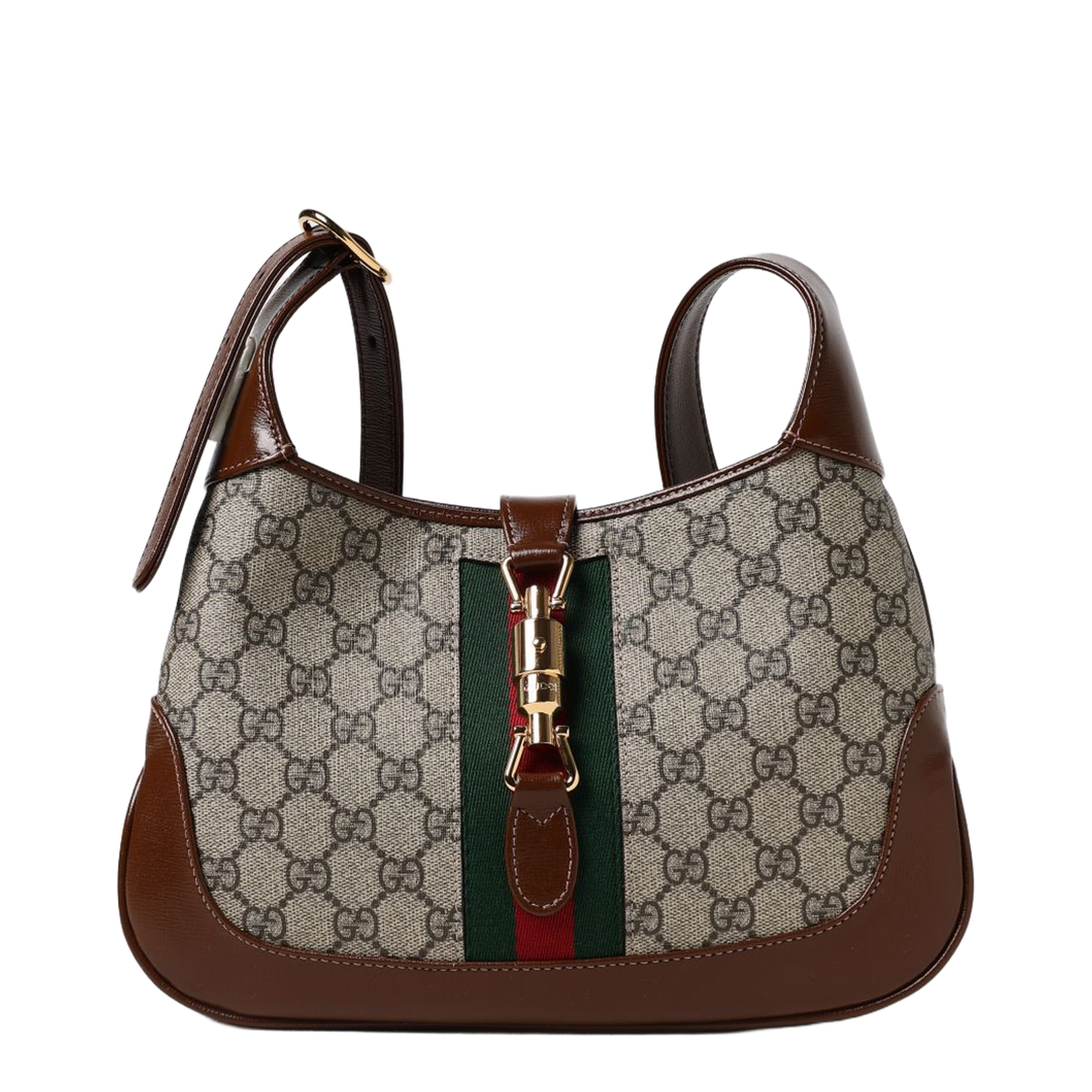 Ophidia Canvas Shoulder Bag - Brown