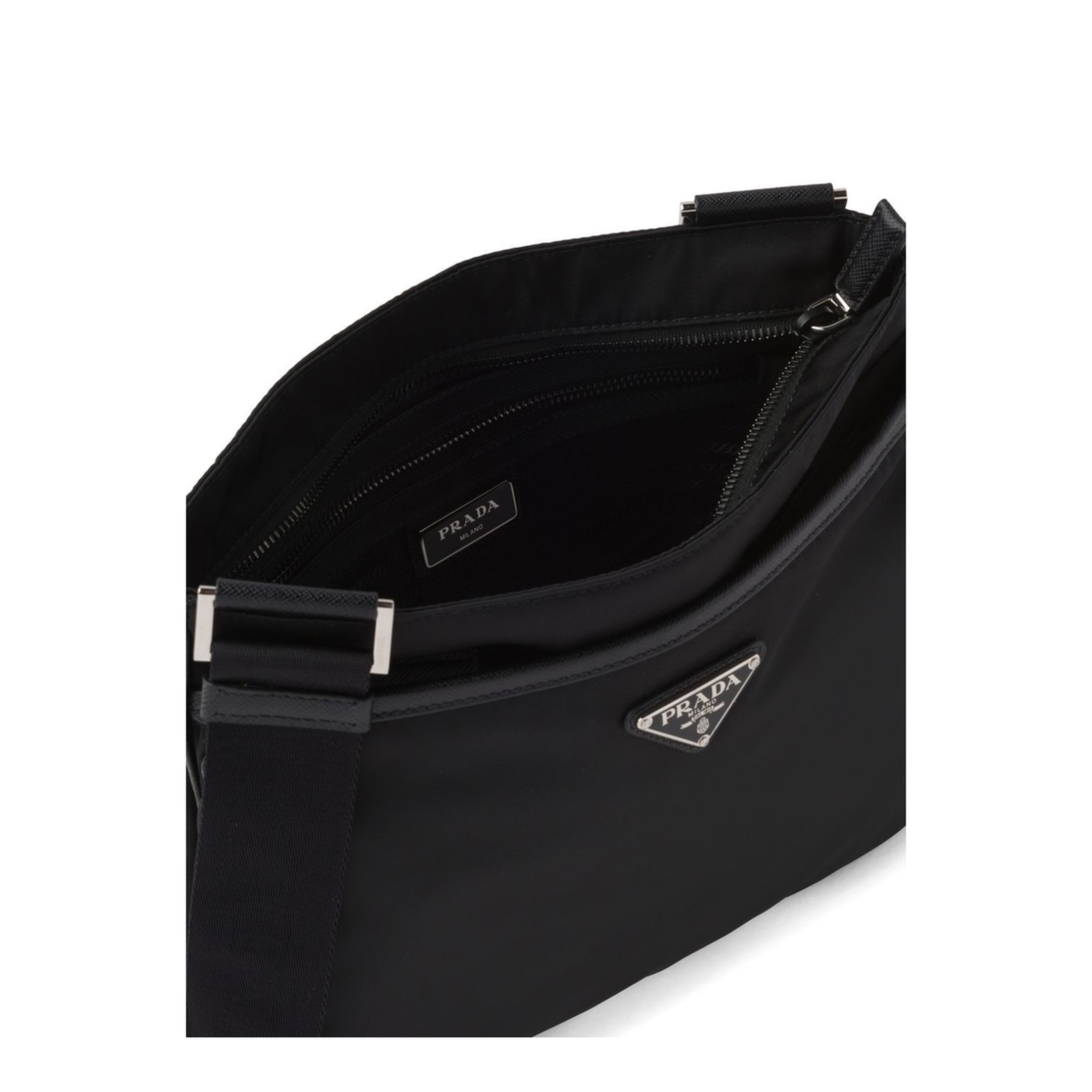 Re-Nylon Saffiano Shoulder Bag - Black