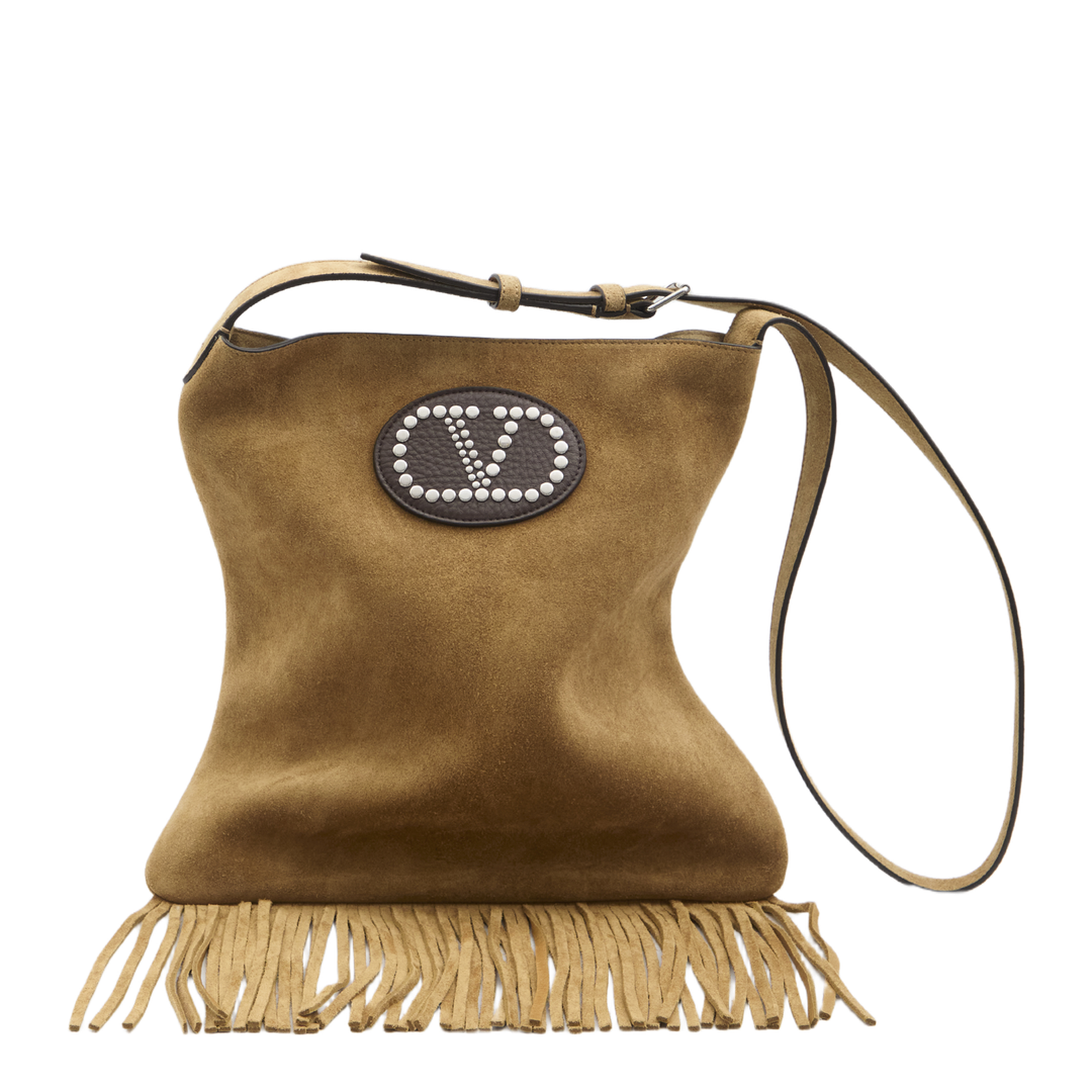 Beige Suede Crossbody Bag