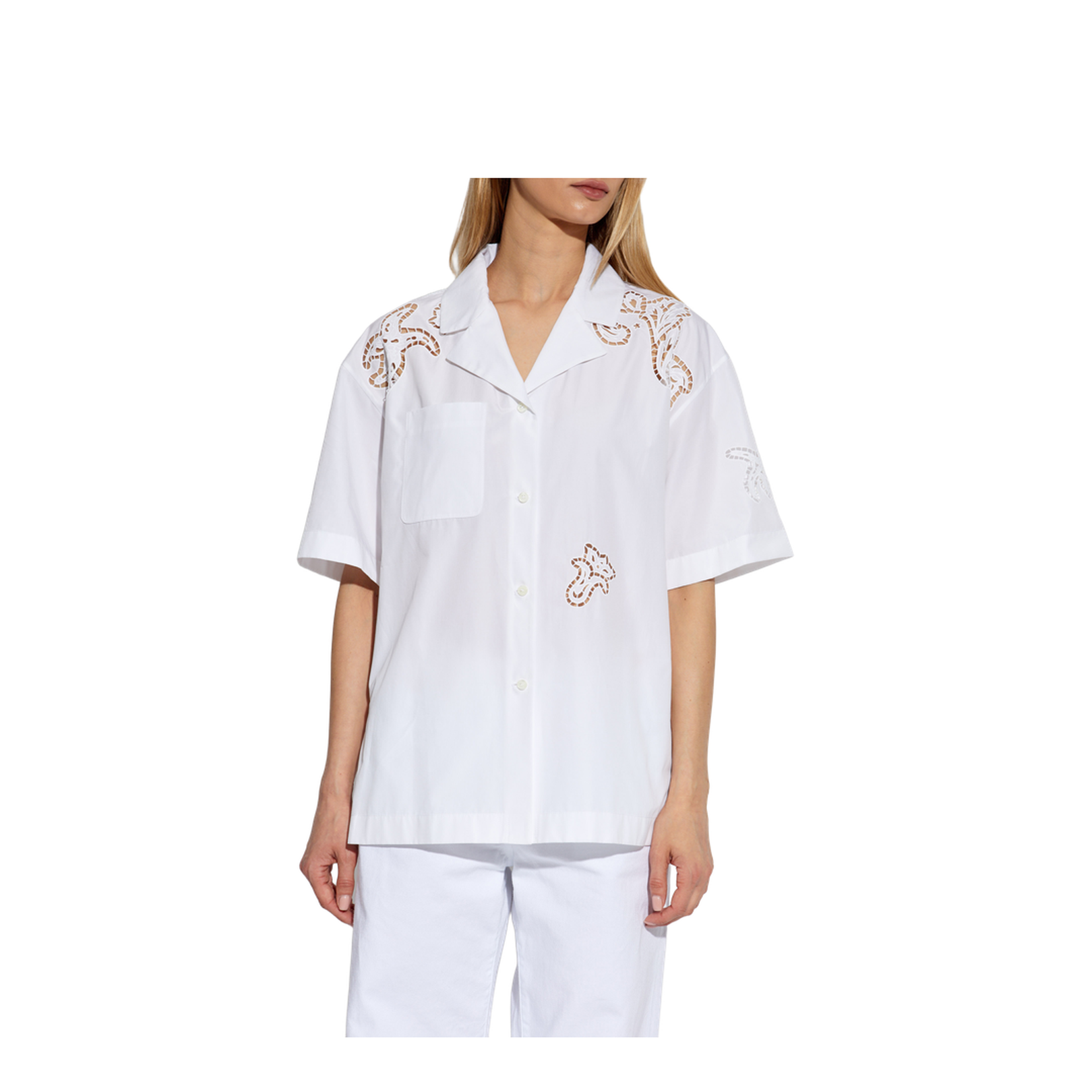 Shirt with openwork pattern