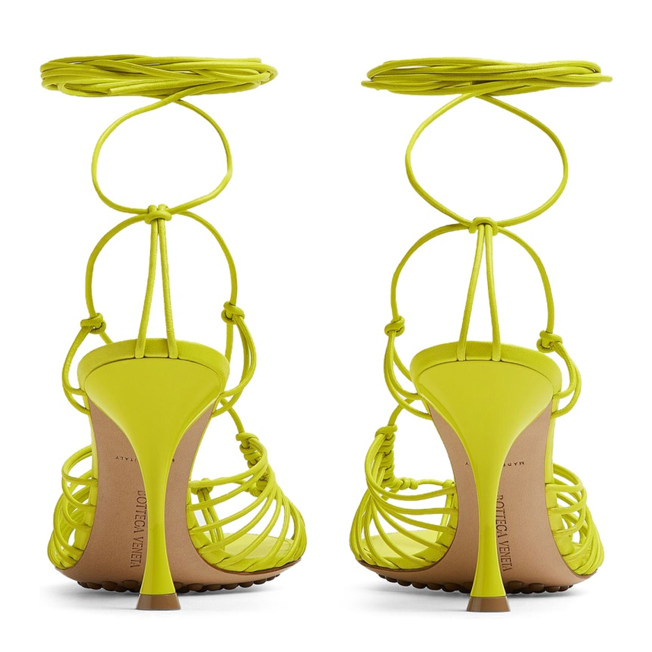 Acid Green Nappa Leather Dot Sandals