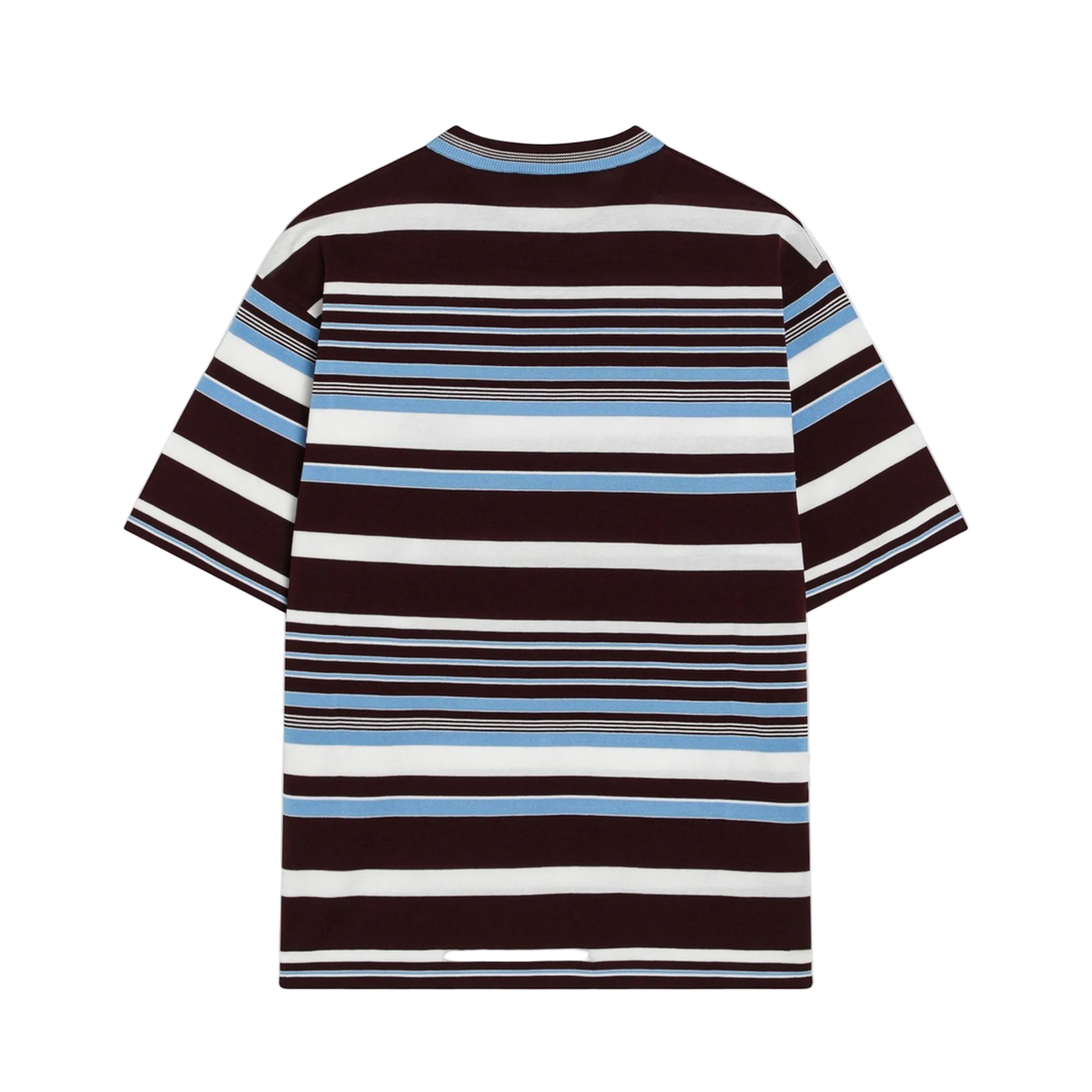 Amaranth and Light Blue Striped Cotton T-shirt