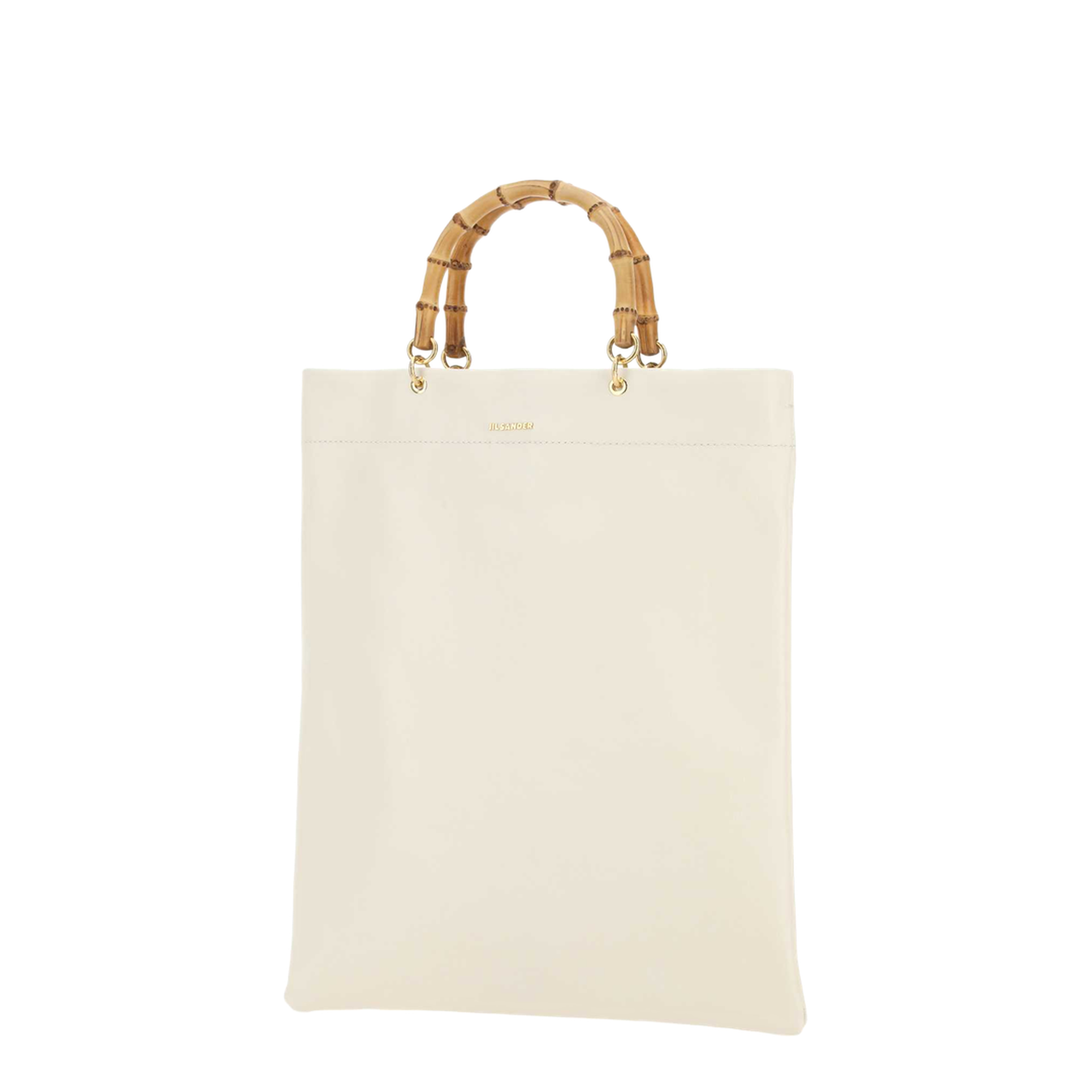 Ivory Leather Medium Shopping Bag