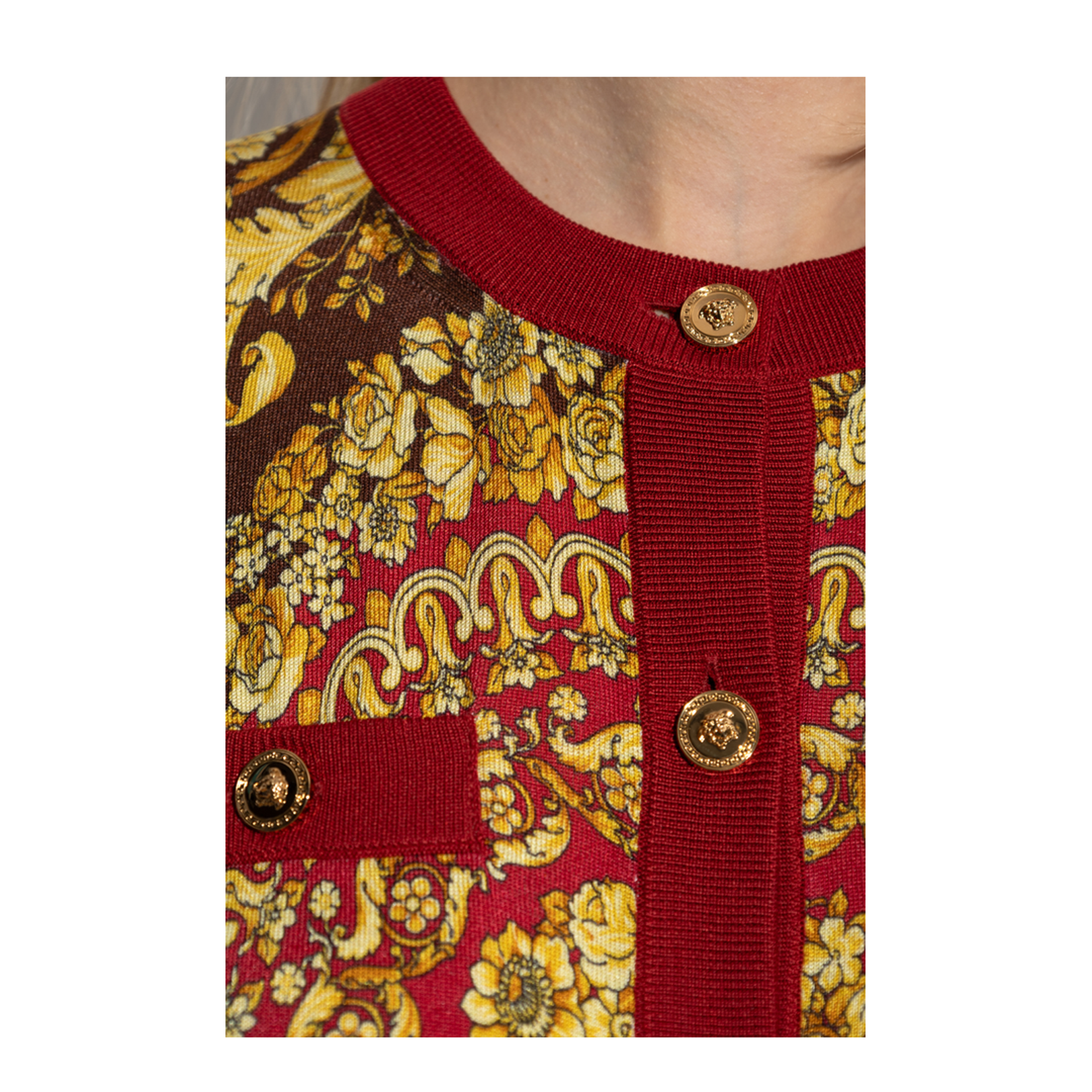 Baroque Silk Knit Cardigan