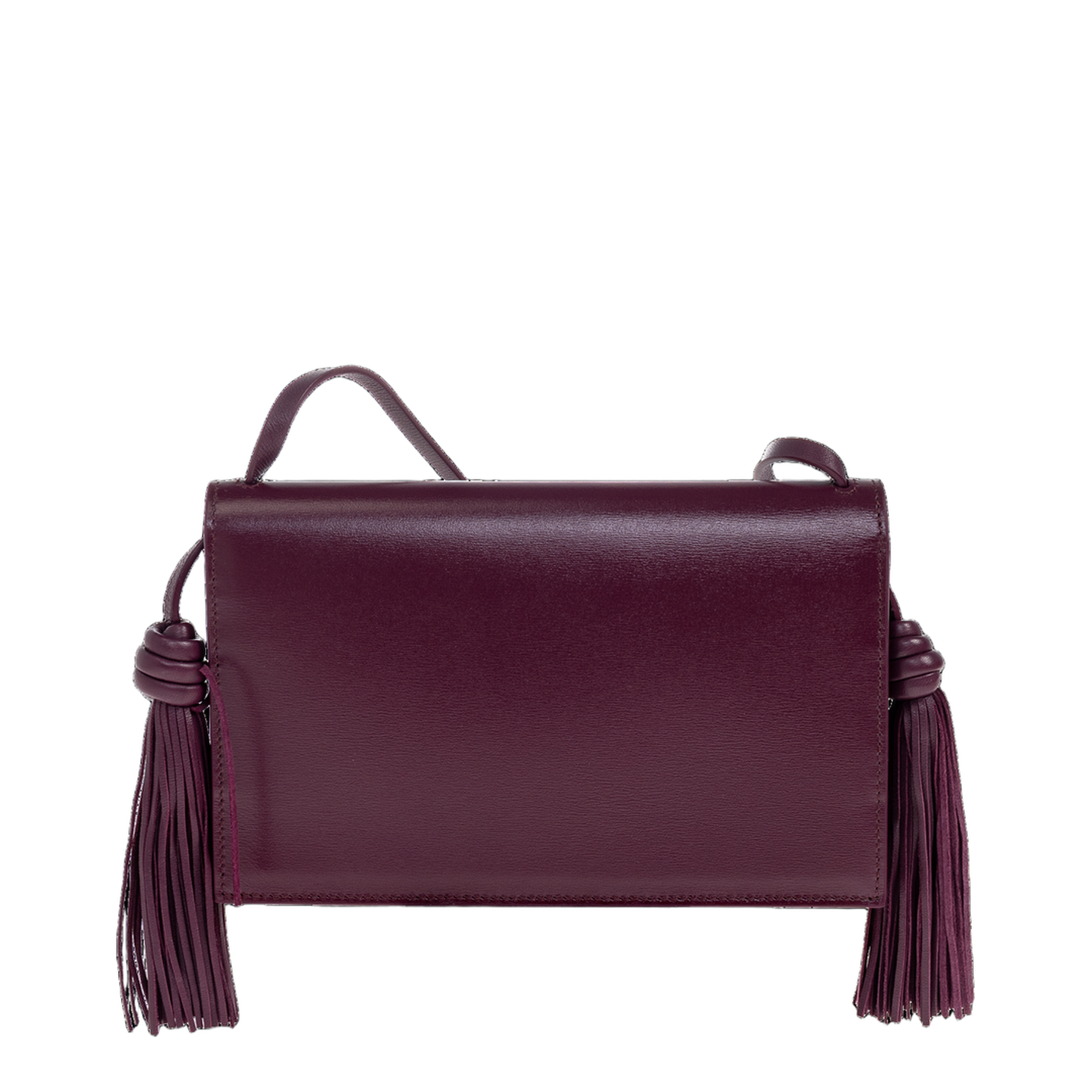 Leather Crossbody Bag with Side Tassels