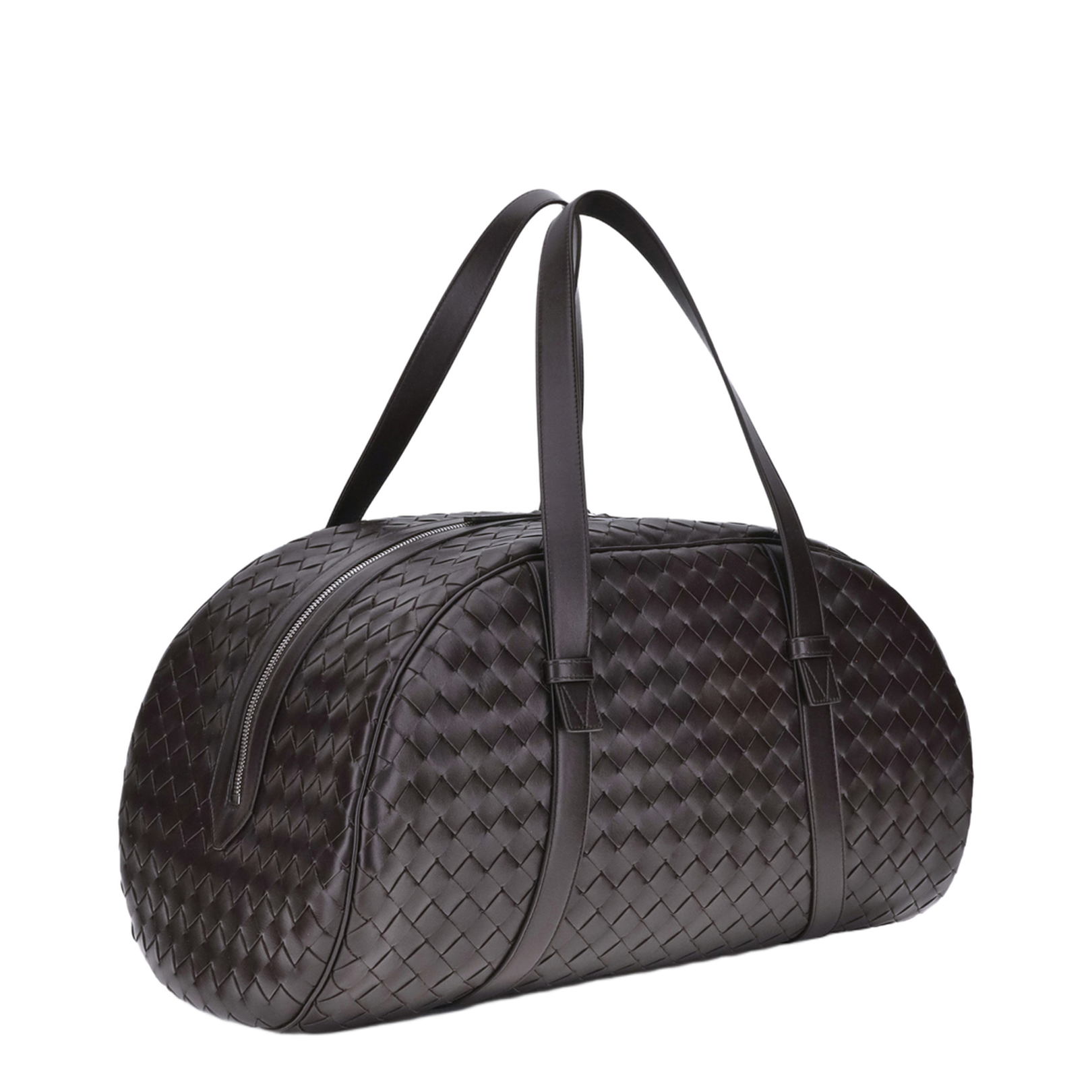 Intrecciato Leather Duffel Bags - Black