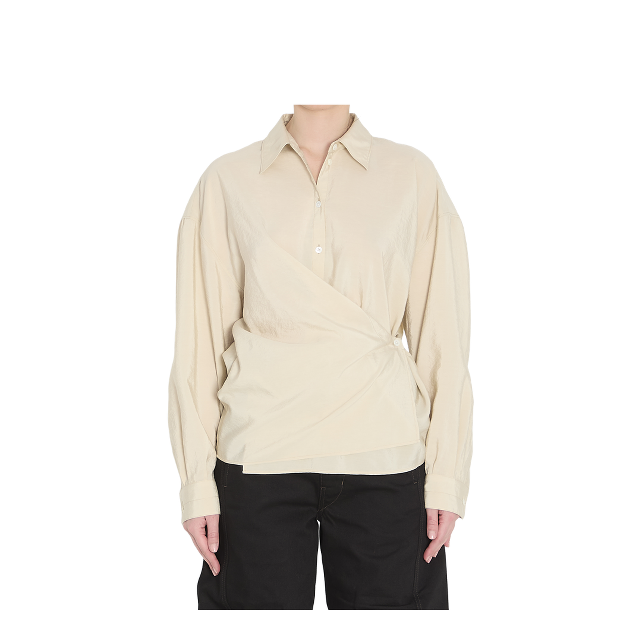Straight Collar Twisted Shirt