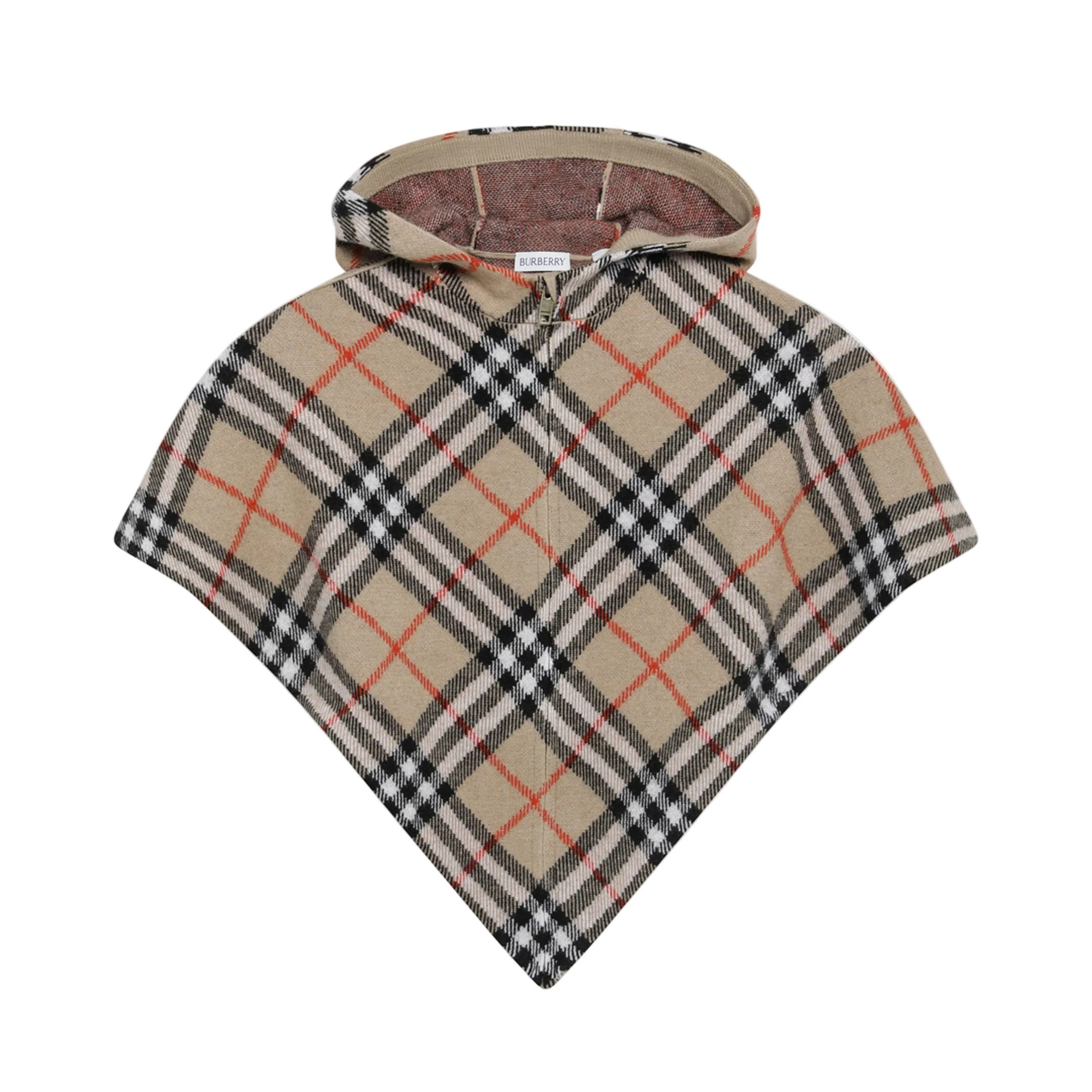 MAYFEYR - Burberry - Sand-Coloured Wool Cape With A Checked Pattern - 8131862177140B9368