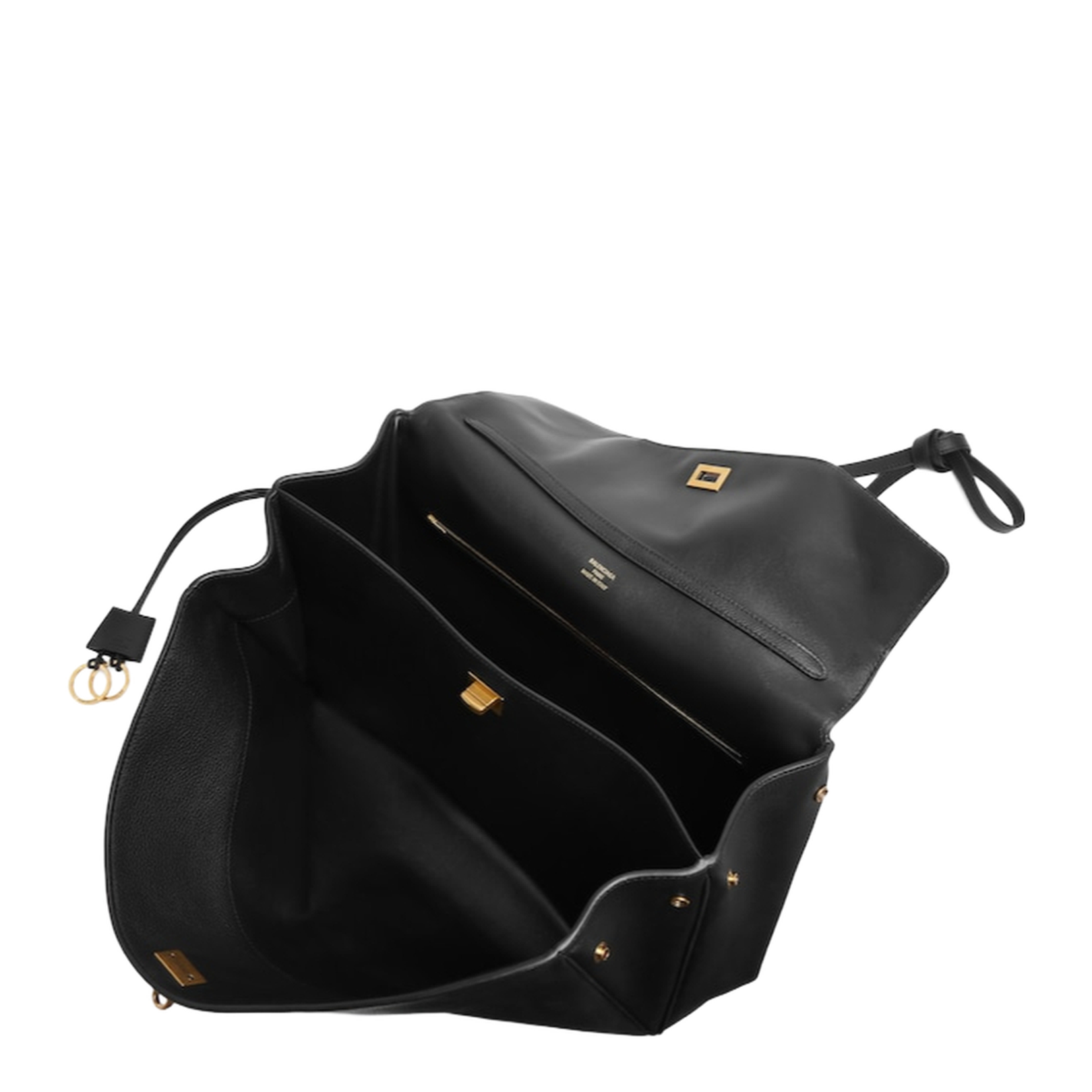 Women's Rodeo Handbag Large Grained Calfskin in Black