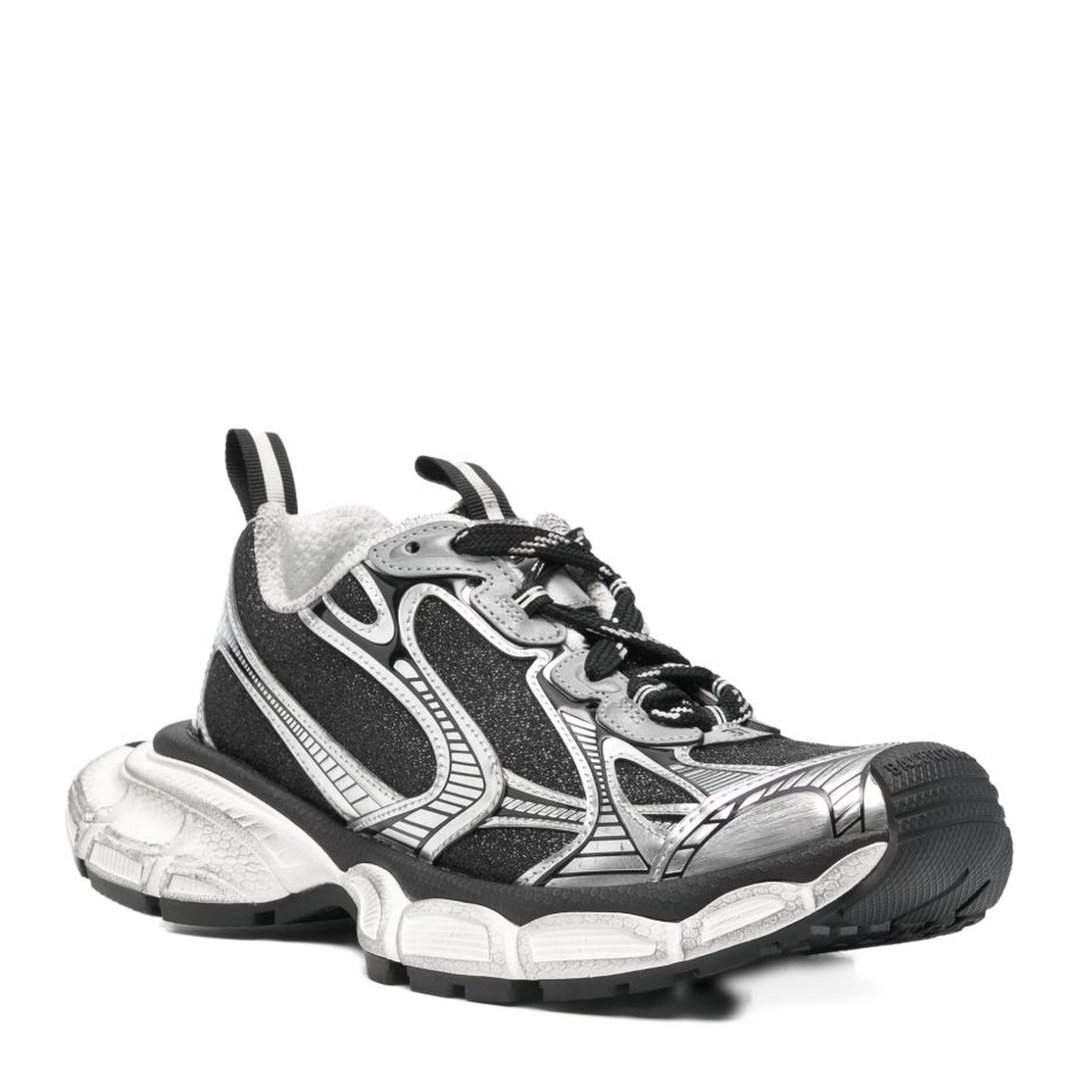 3XL Sneakers in Black and Silver with Glitter
