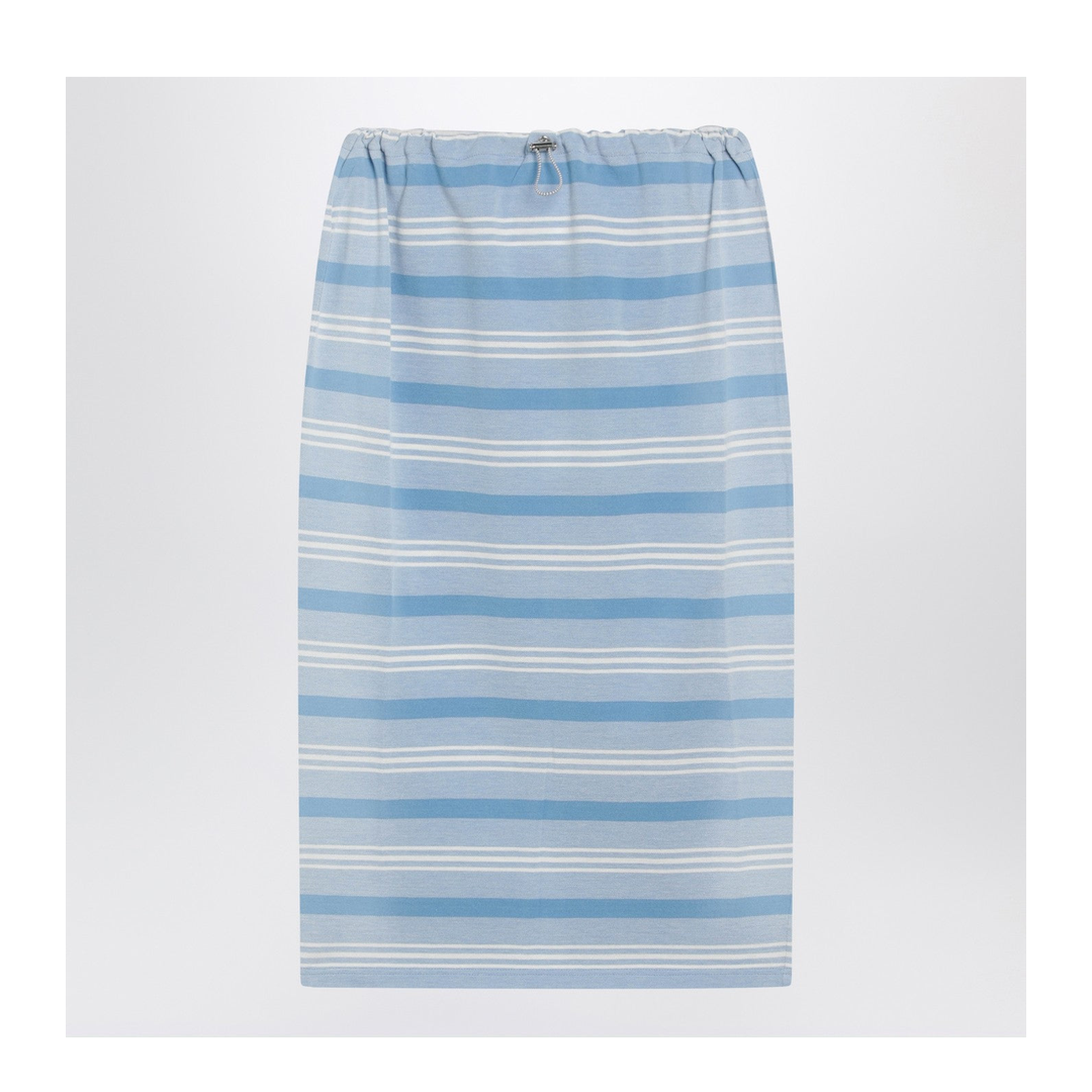 Midi Skirt in Striped Piquet Blue