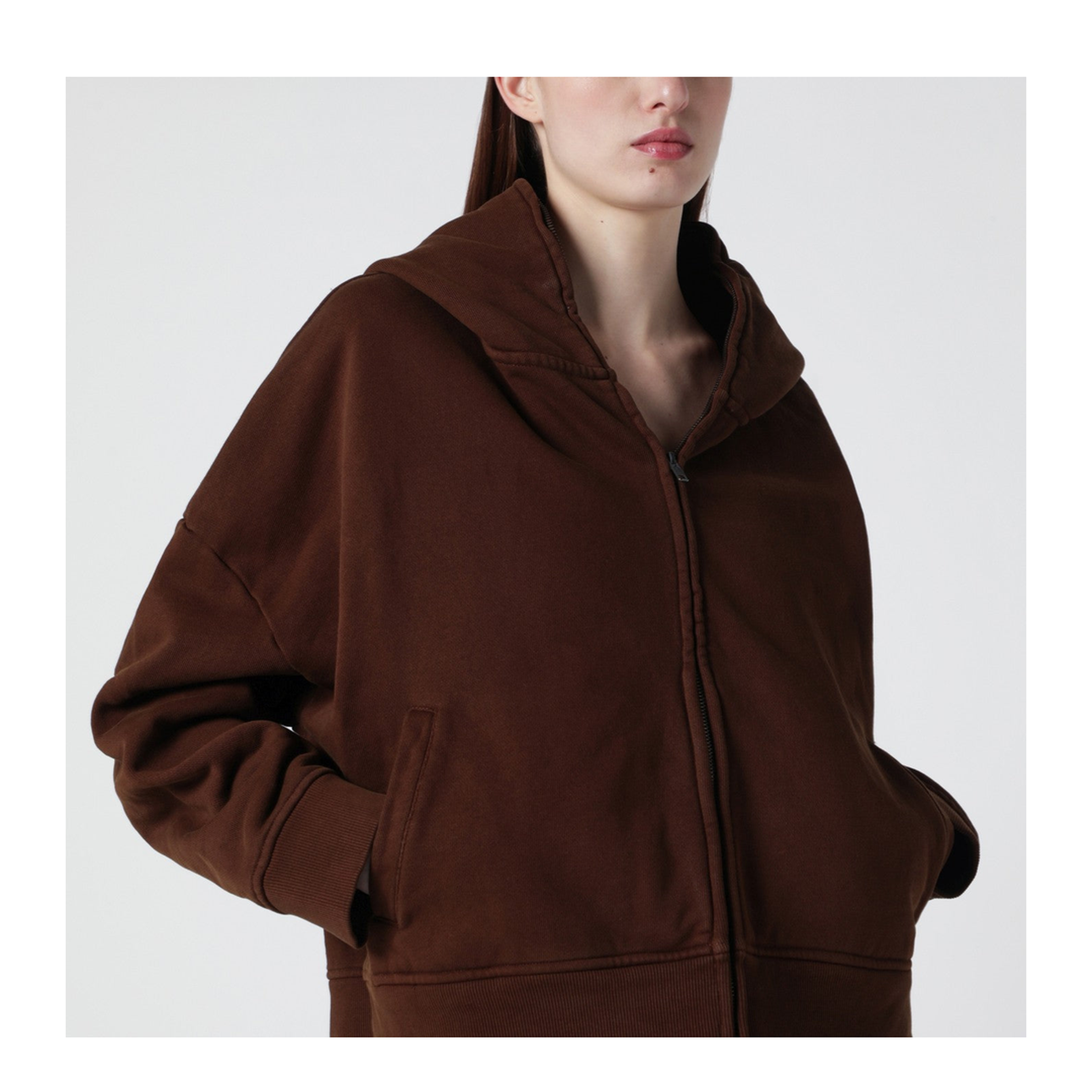 MAYFEYR - Entire Studios - Brown Cotton Zip Up Sweatshirt - ESSS26HO03012CO6235