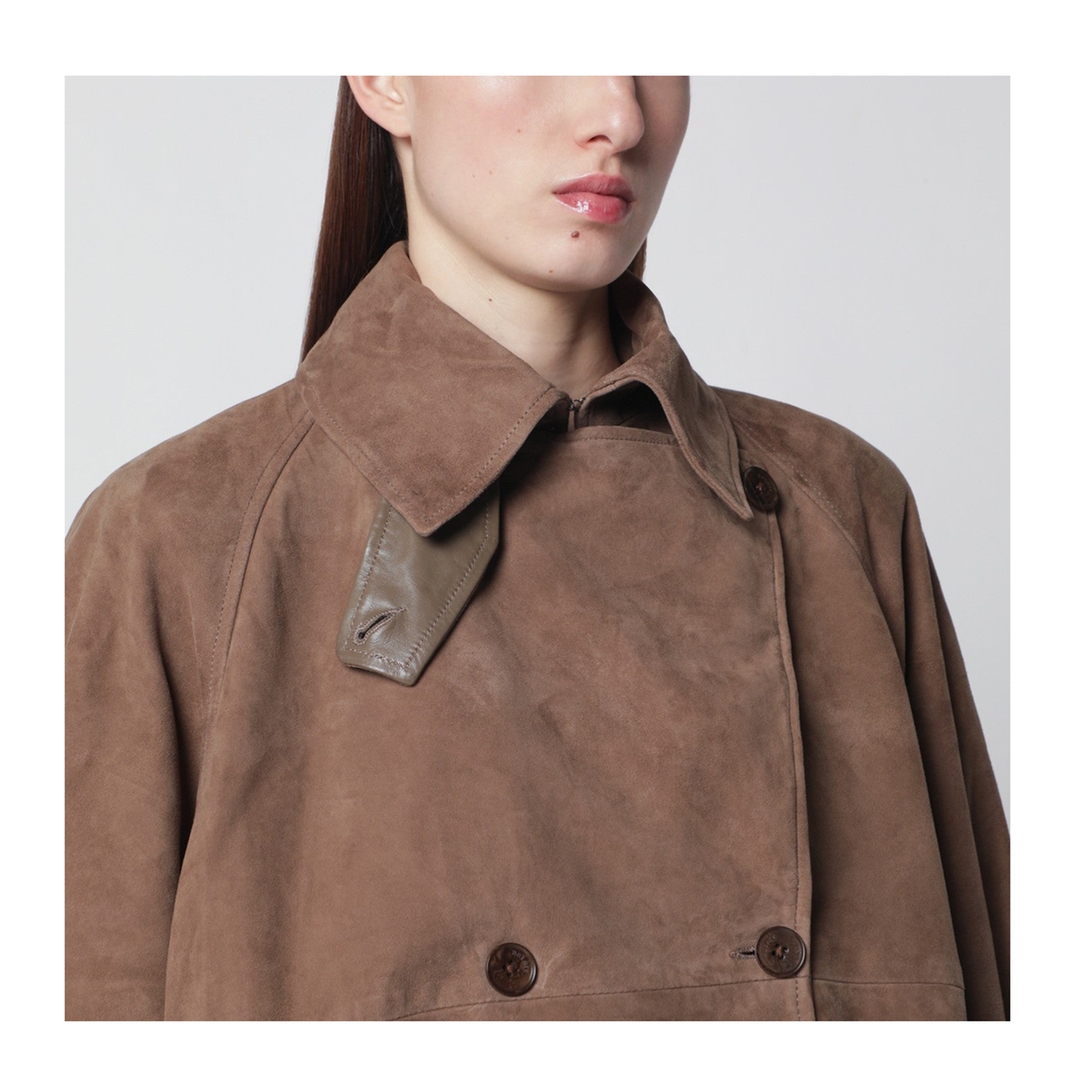 Oversized Brown Suede Jacket