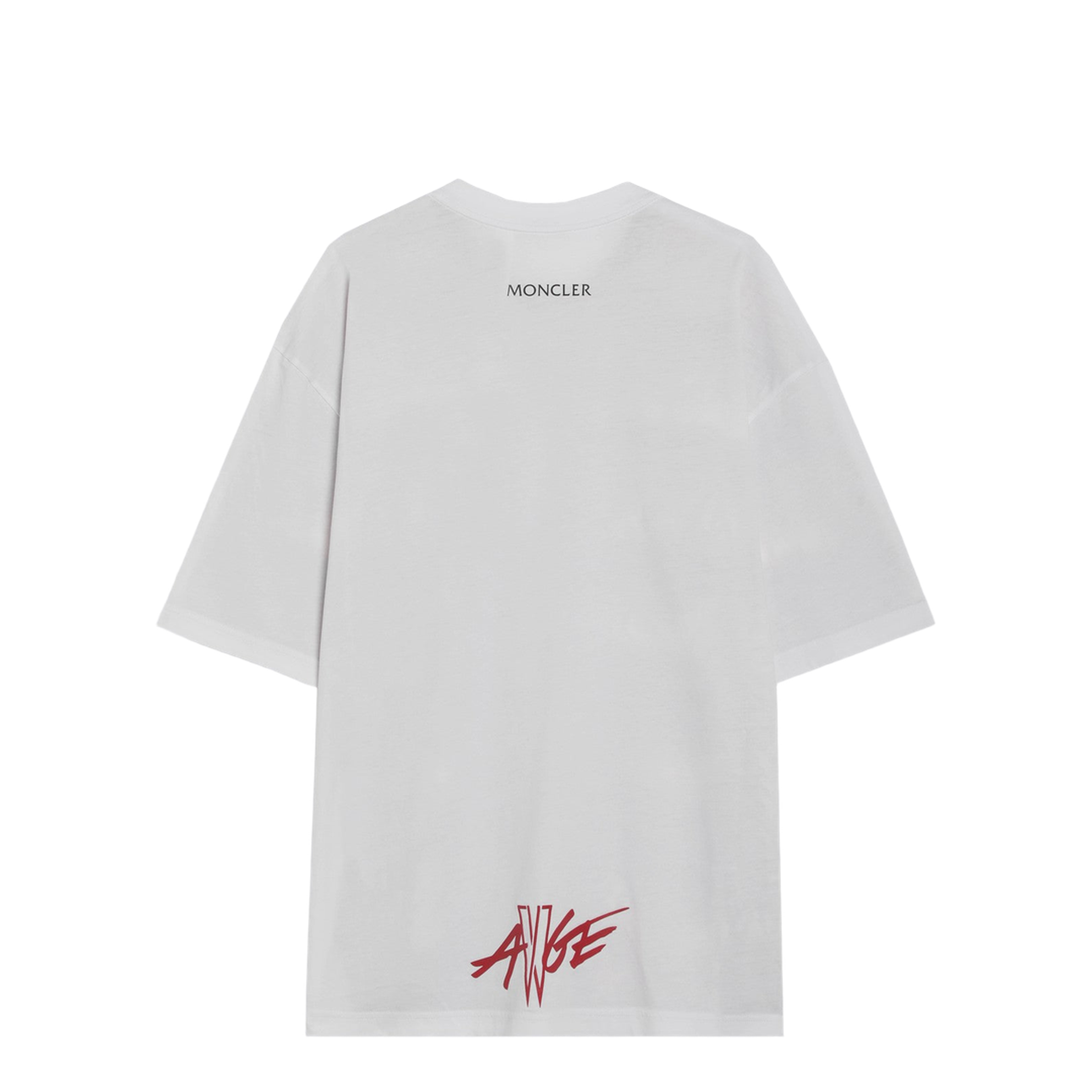 Red Crewneck T-Shirt with Quilted Effect