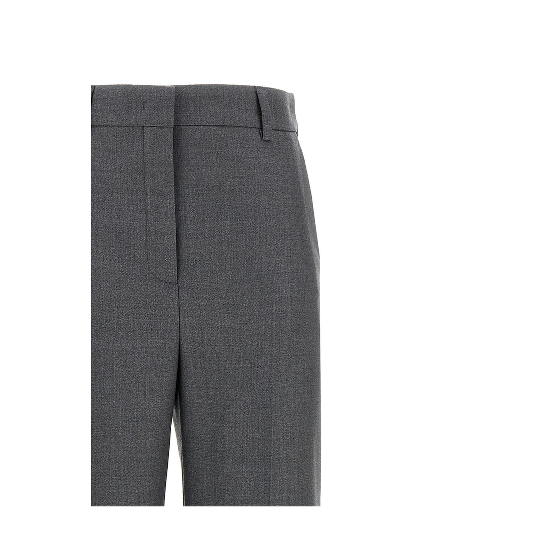 Wide Leg Trousers In Grigio Medio Mel
