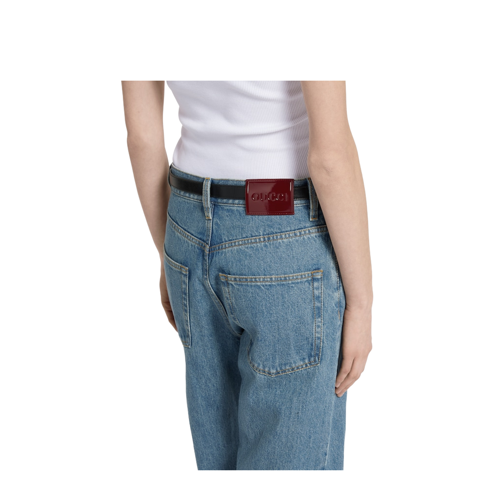 Tight Fit Baggy Denim Pants Light Blue