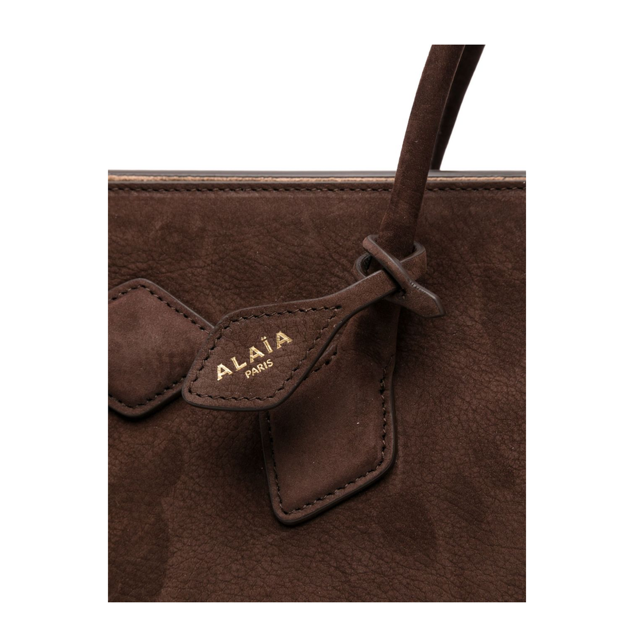 Le Teckel Nubuk Calfskin Tote - Brun Foncé
