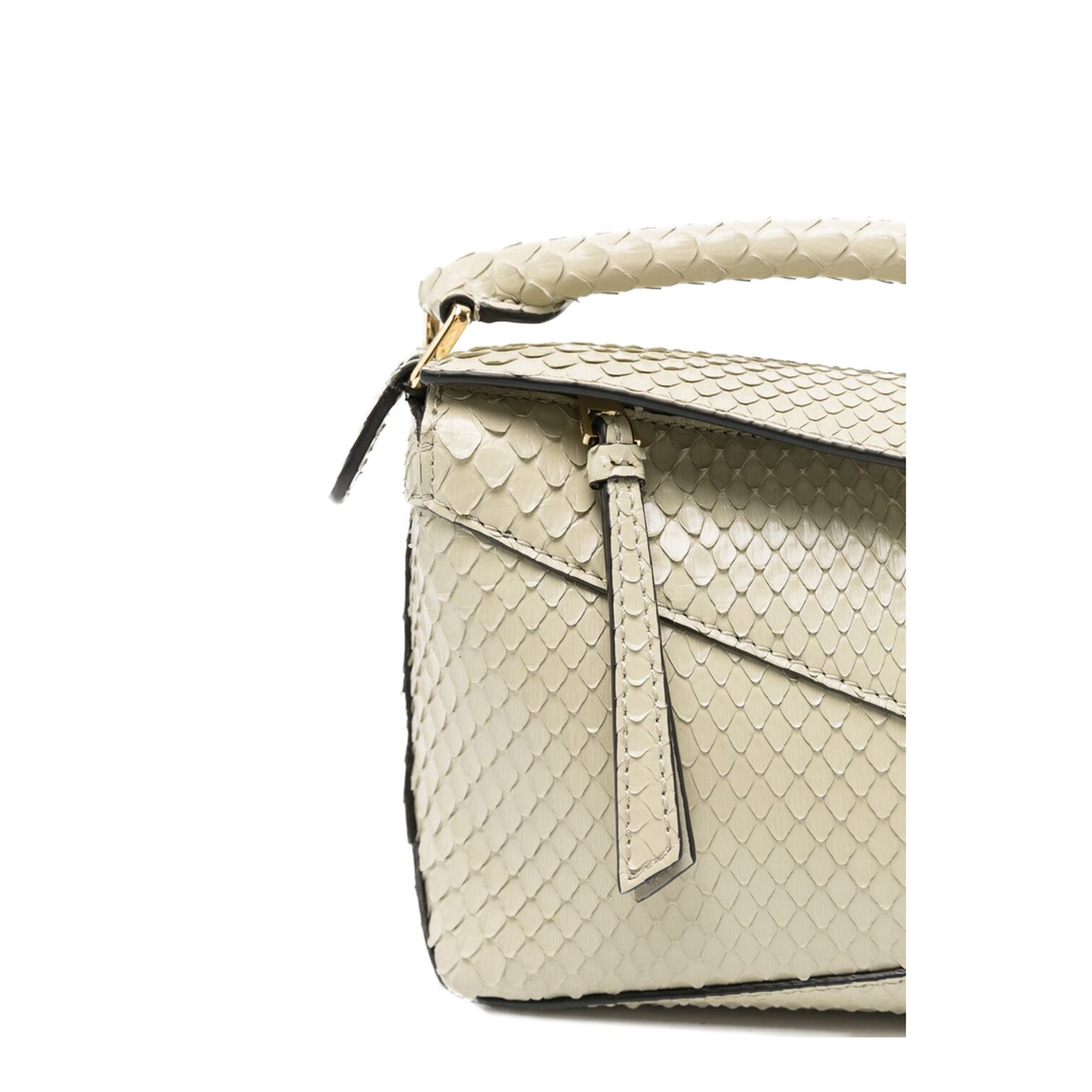 Puzzle Edge Mini Calfskin Top-Handle Bag - Black