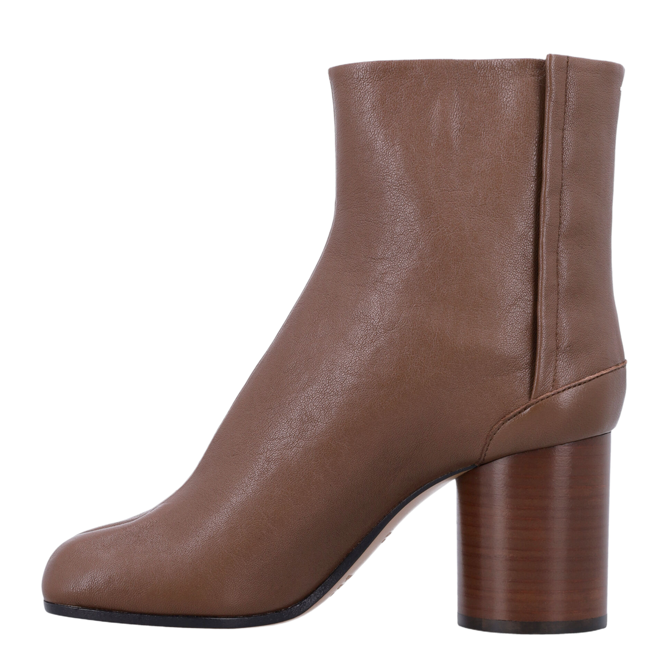 Brown Lambskin Leather Tabi Chelsea Boots
