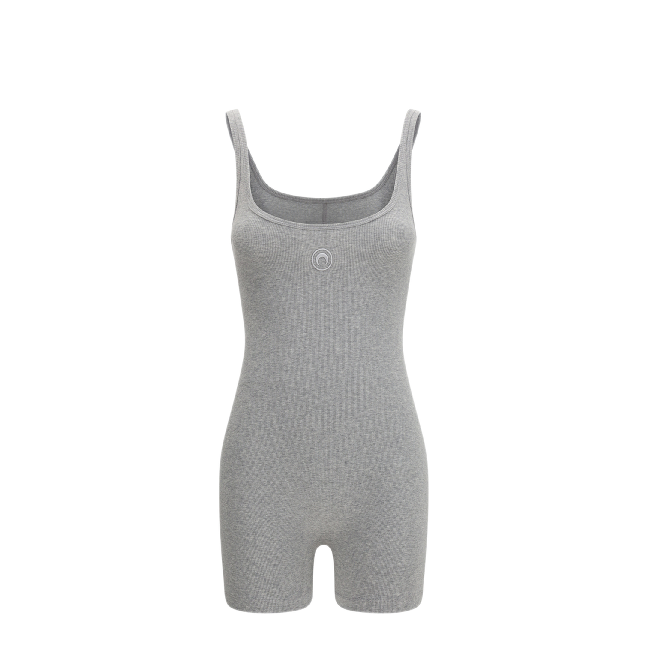 MAYFEYR - Marine Serre - Moon Logo Ribbed Jersey Short Catsuit - WJS029ACJER0011