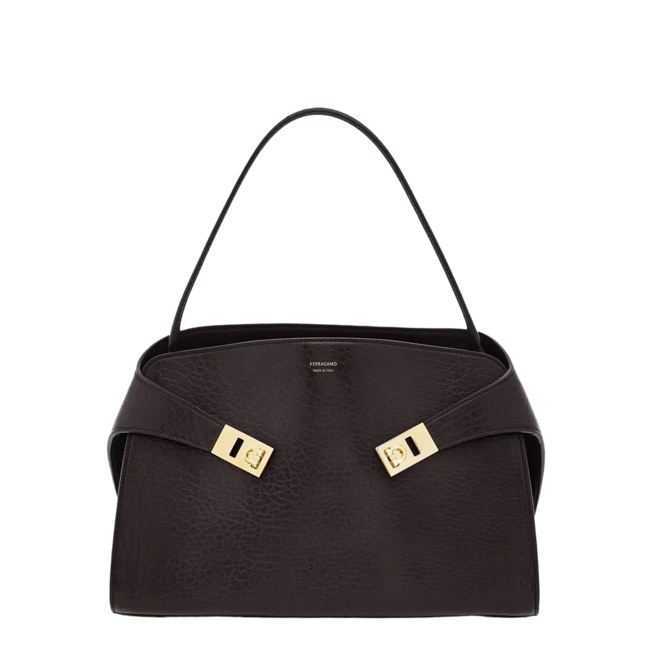 Dark Brown Leather Medium Hug Soft Shoulder Bag