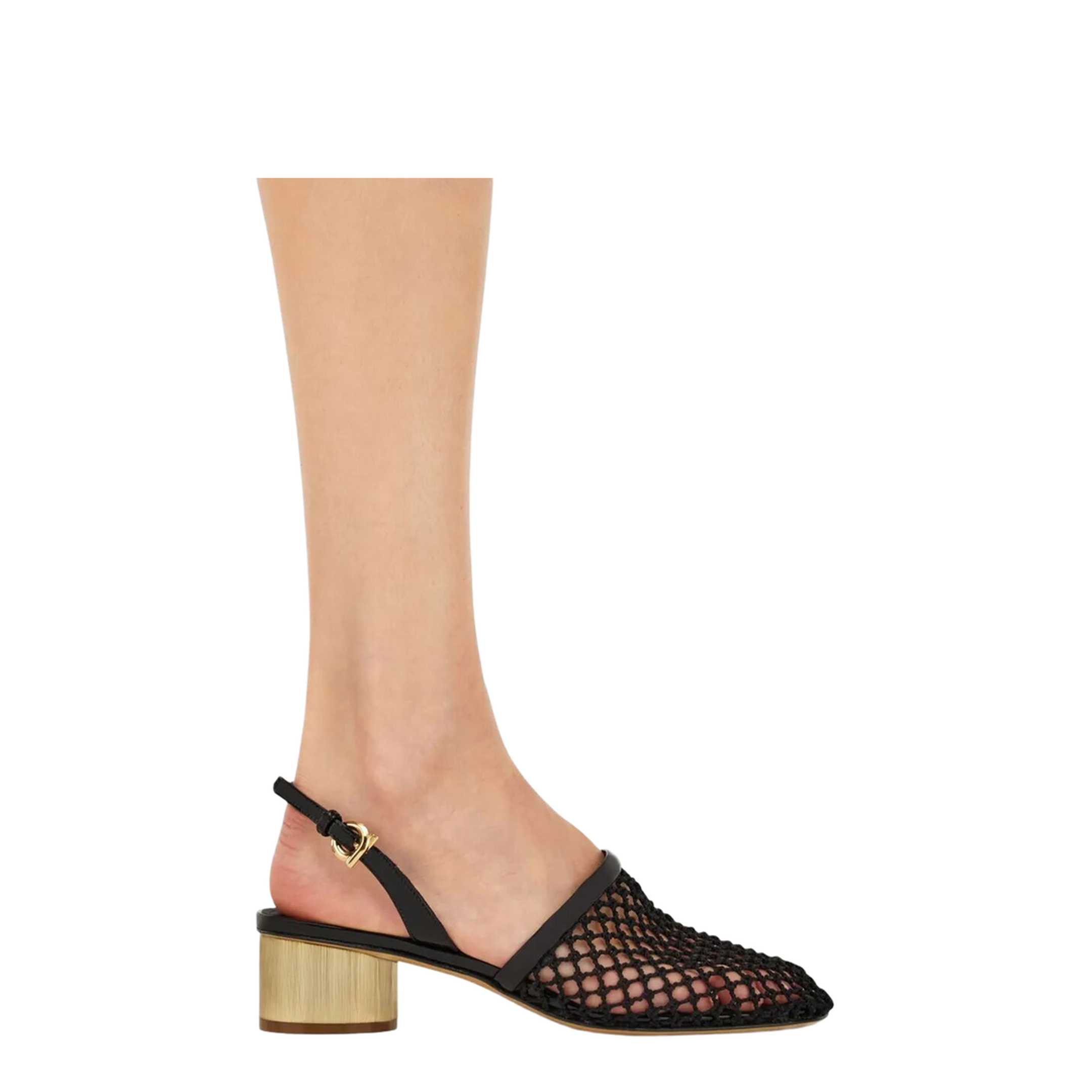 MAYFEYR - Ferragamo - Kay 40 Mesh And Leather Slingback - 01J6720781163