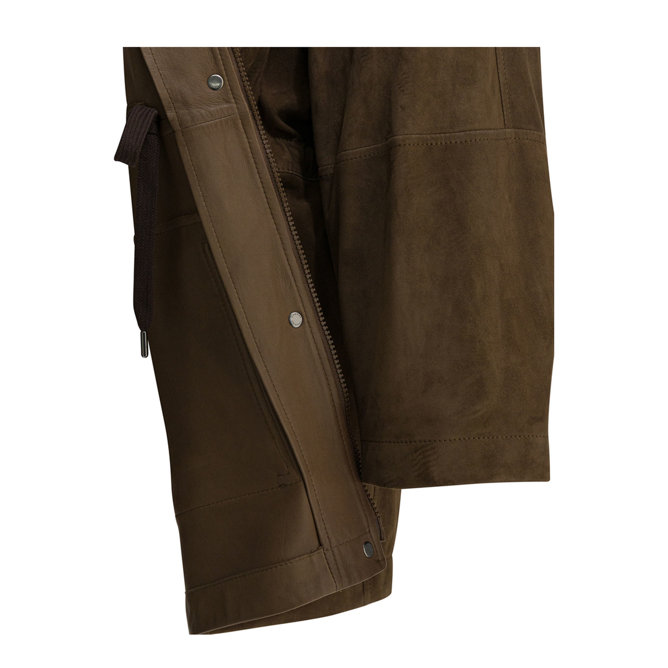 Suede Twill Safari Jacket Brown