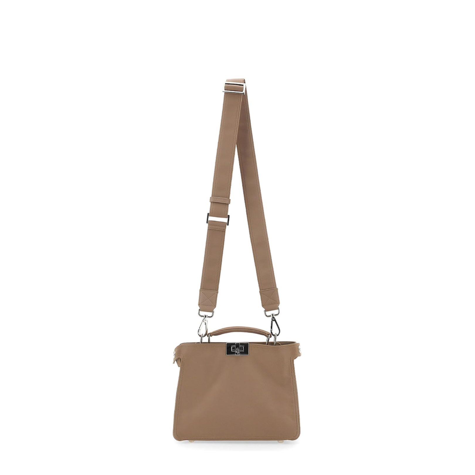 Peekaboo ISeeU Small Leather Top Handle Bags - Tan
