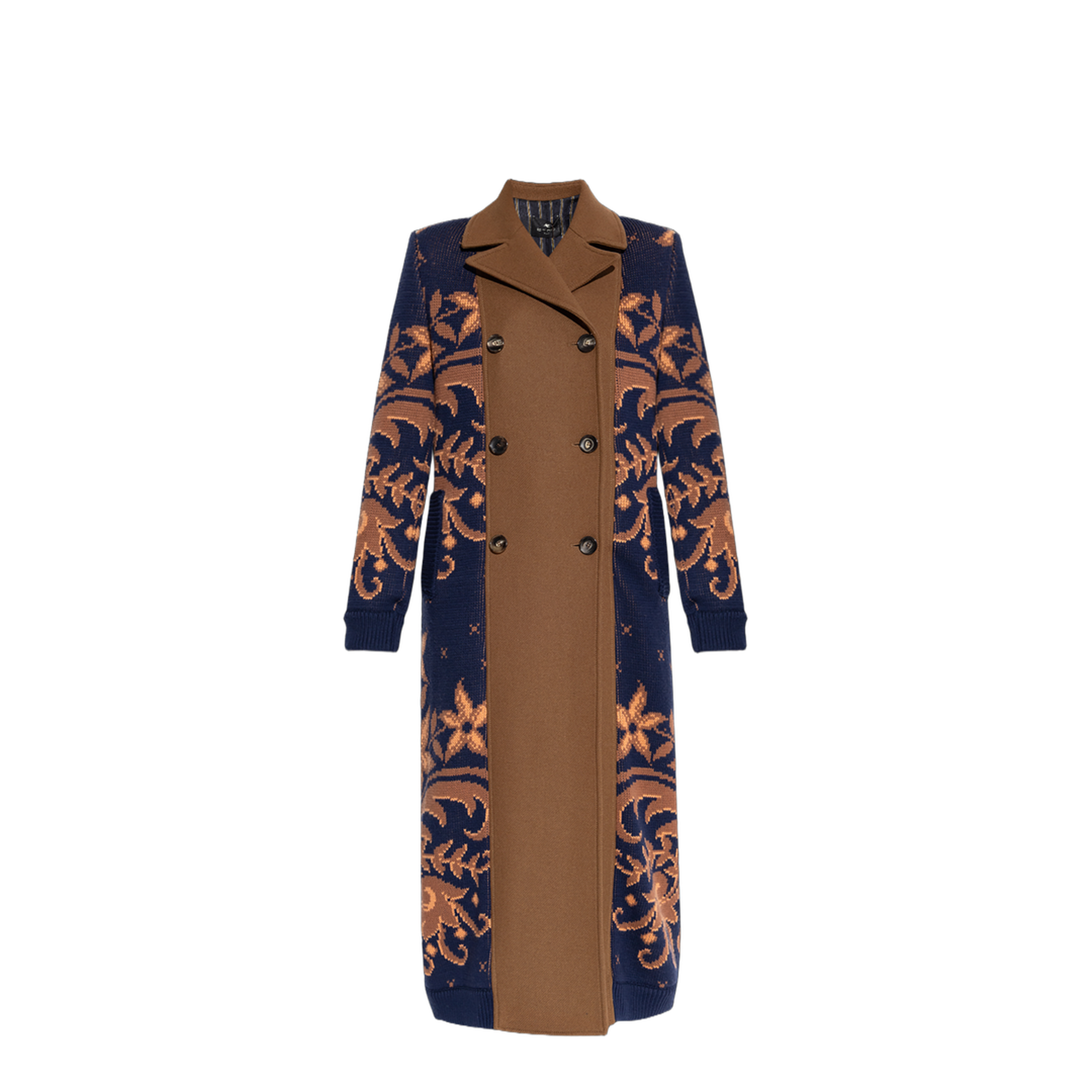 DOUBLE-BREASTED COAT KNIT INSERTS