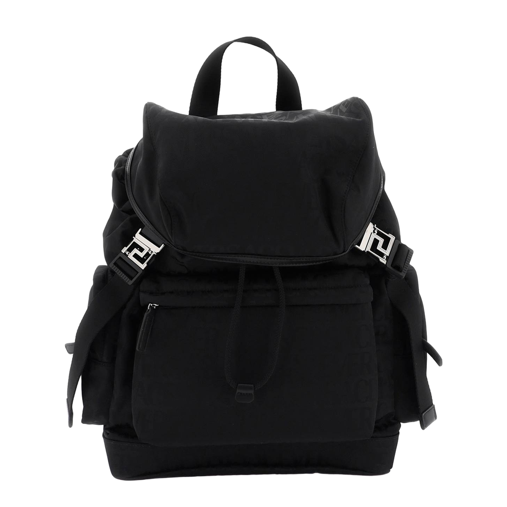 All Over Logo Nylon Backpack - Black