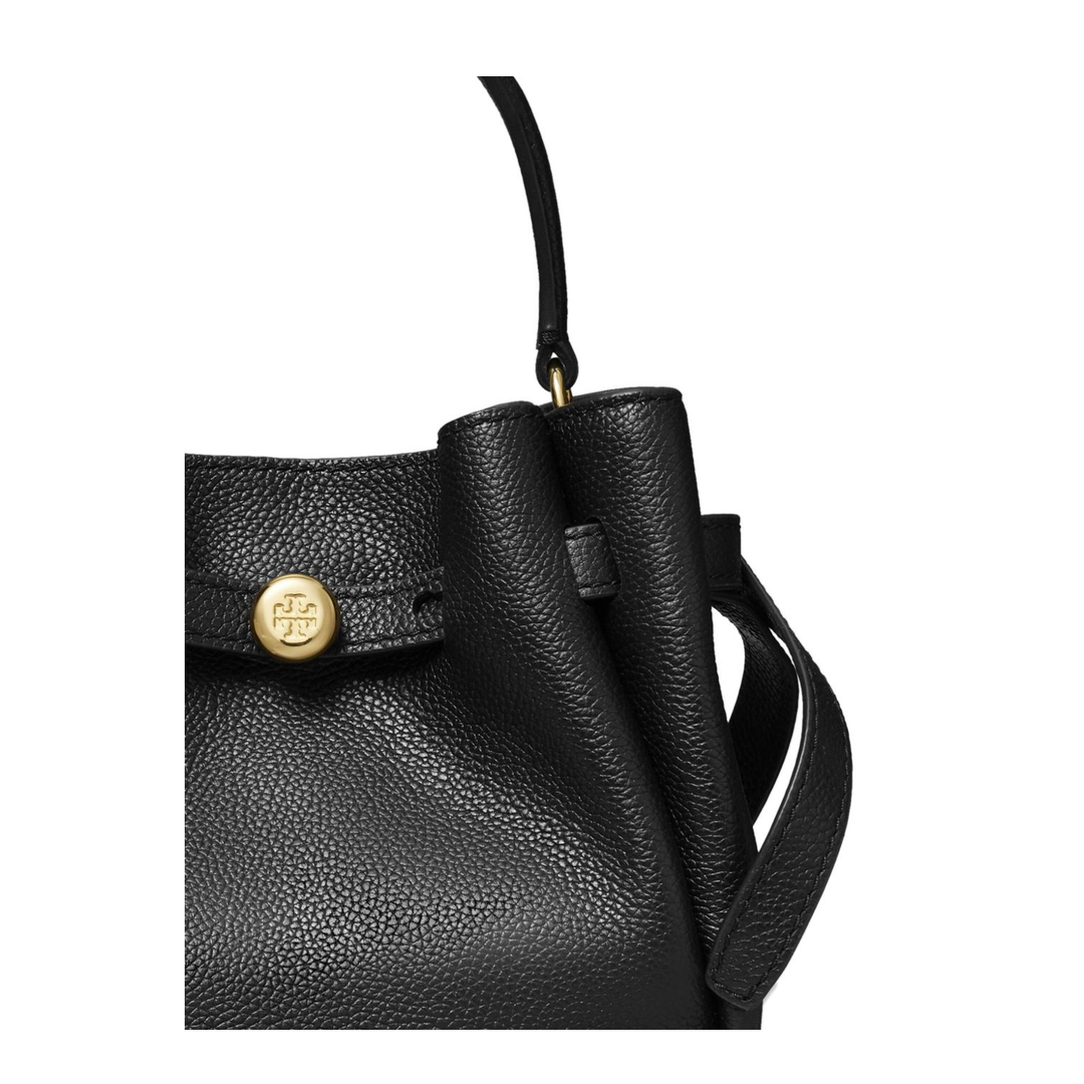 Romy Mini Calfskin Bucket Bag - Black
