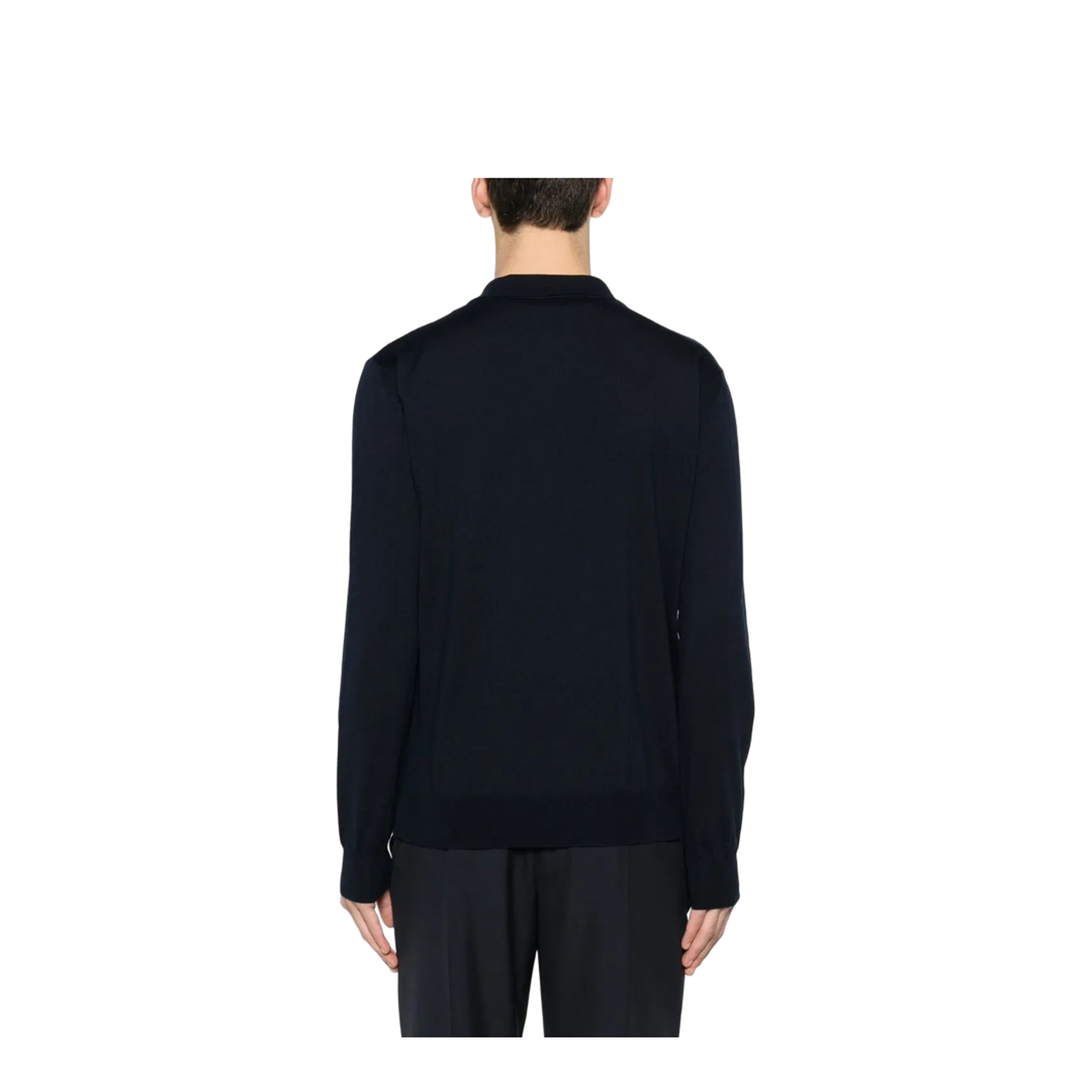 Midnight Blue Wool Polo Shirt