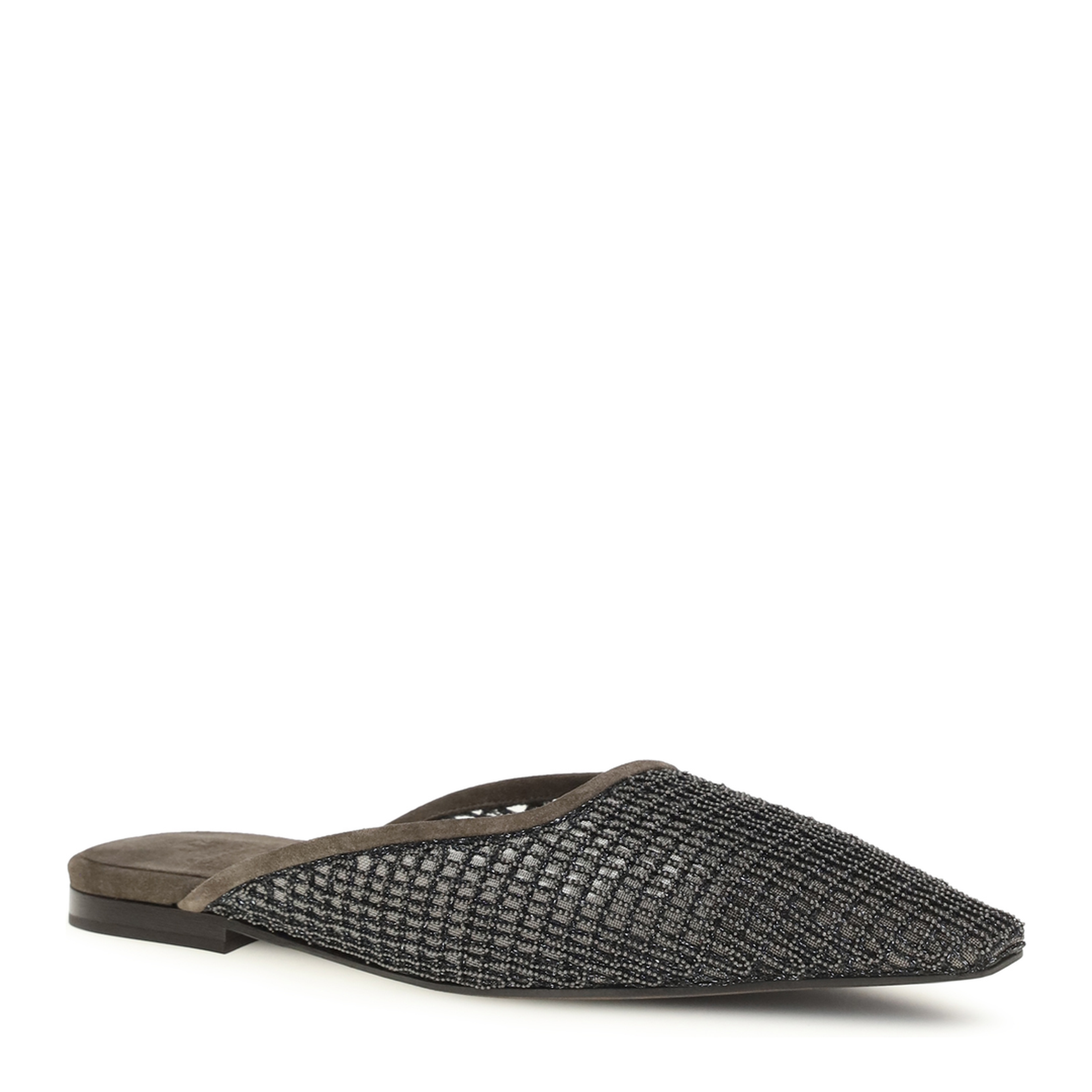 MAYFEYR - Brunello Cucinelli - Suede Ballerinas With Embellished Net Embroidery - MZSFC3177