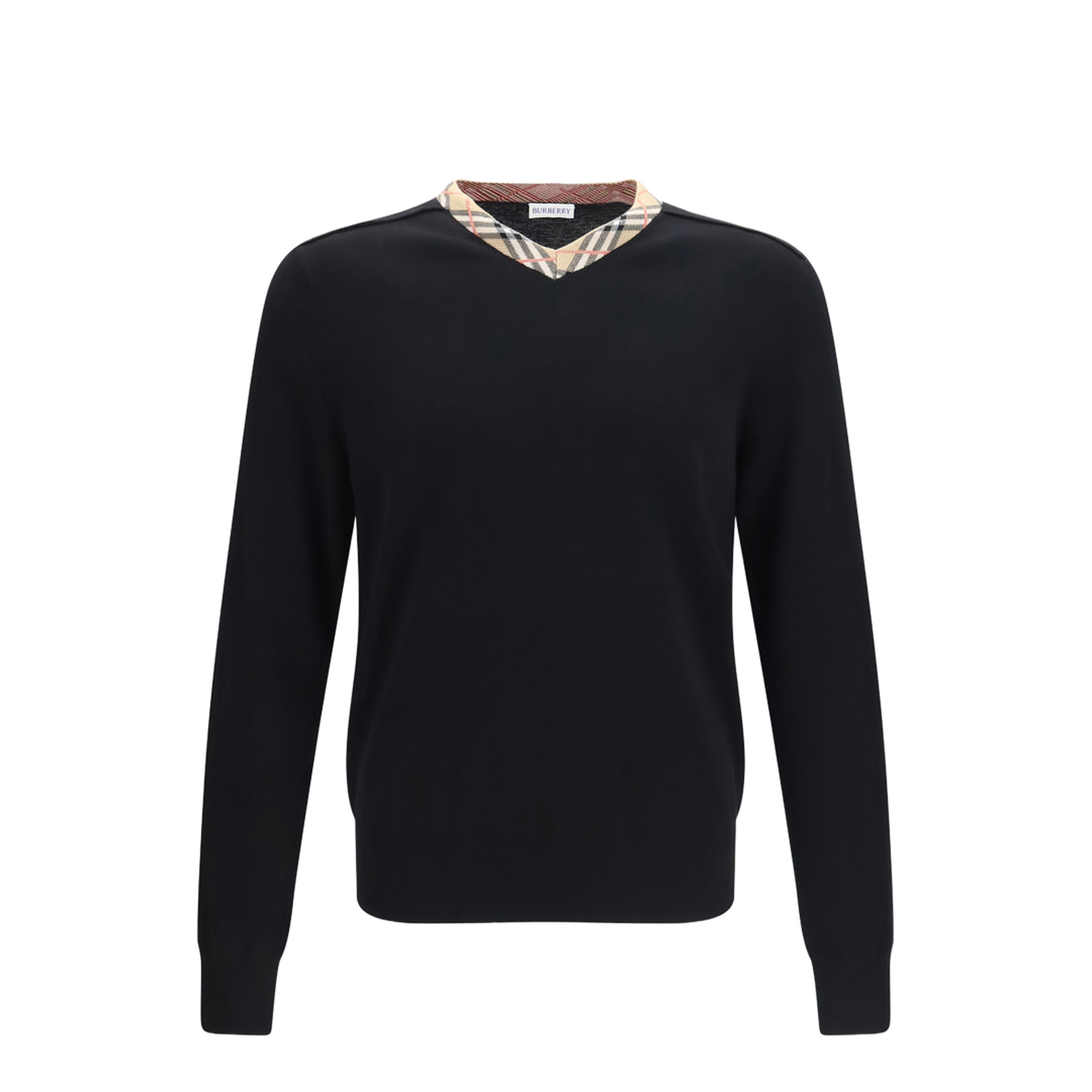 MAYFEYR - Burberry - Check Trim Wool Sweater - 8127128