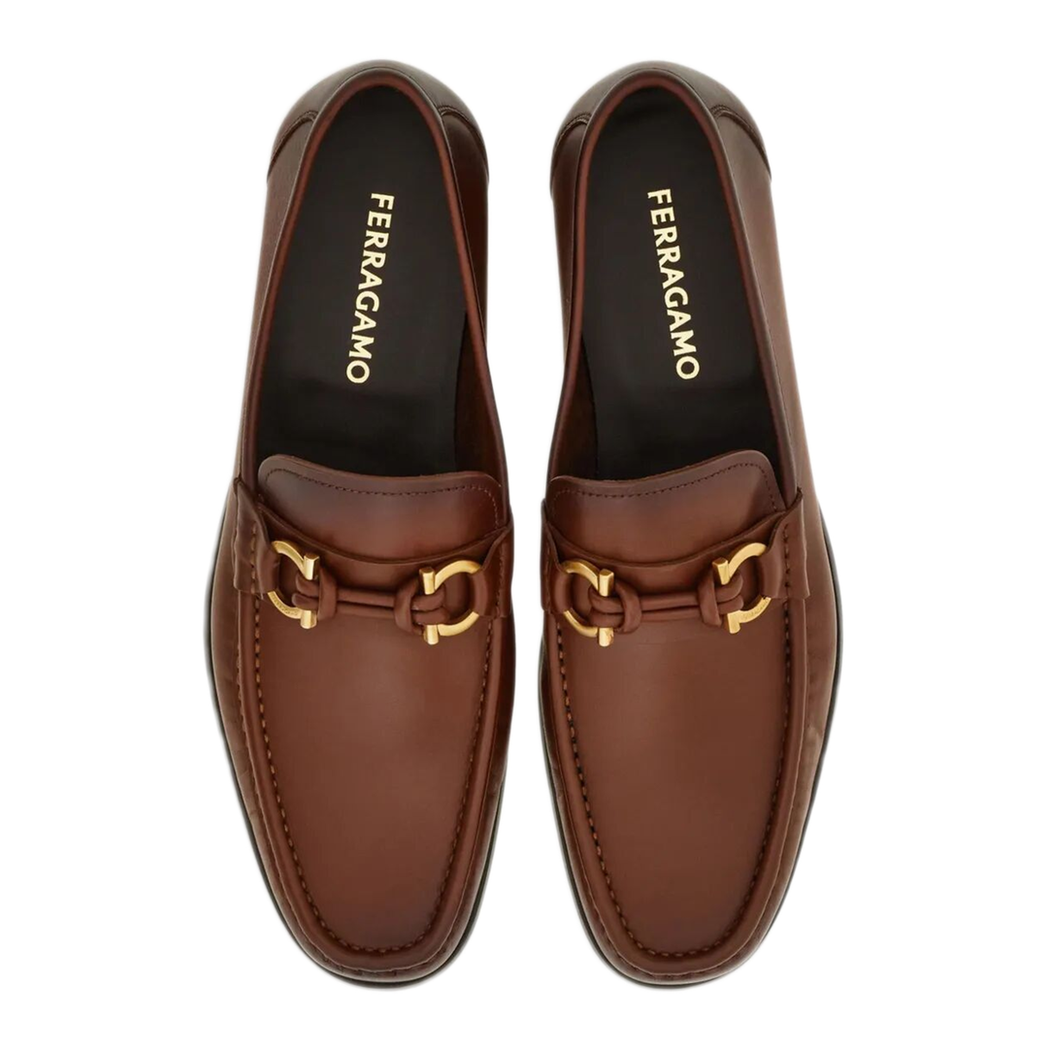 MAYFEYR - Ferragamo - Alain Leather Loafers With Hues - 02A0400786870MIDBROWNTMORO