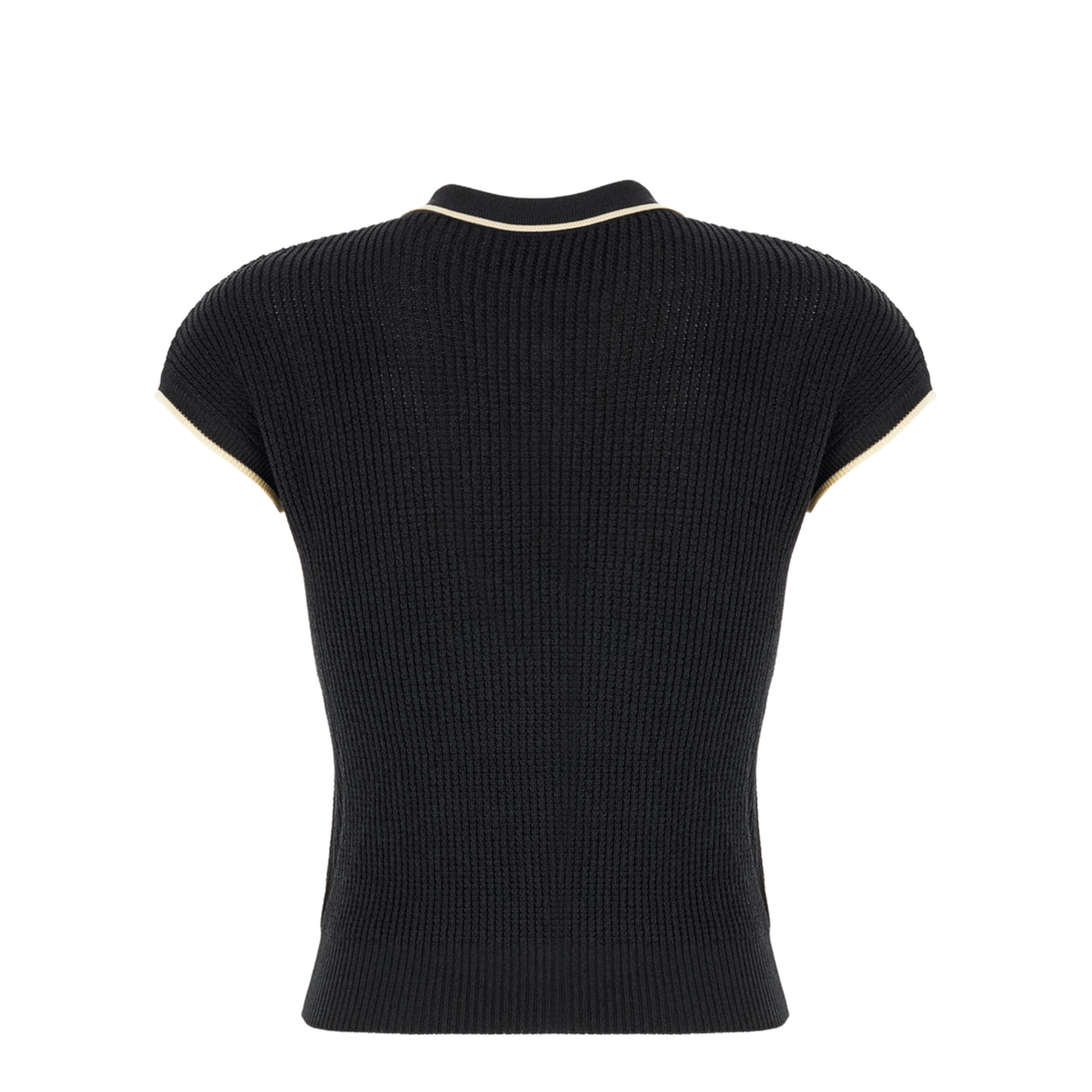 Black Cotton Sleeveless Sweater