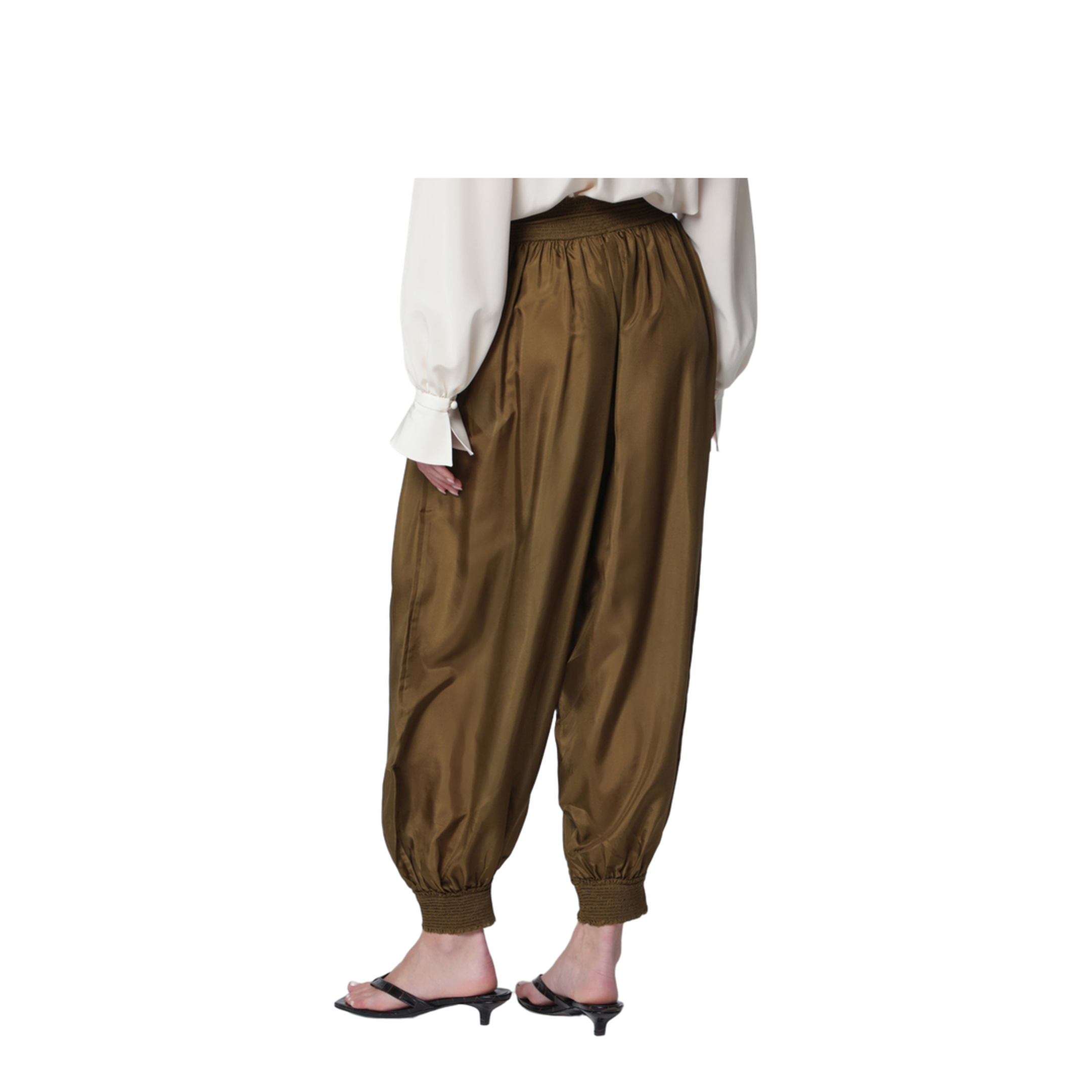 MAYFEYR - Zimmermann - Olive Silk Habotai Harem Pants - 7738PSS263SIOL