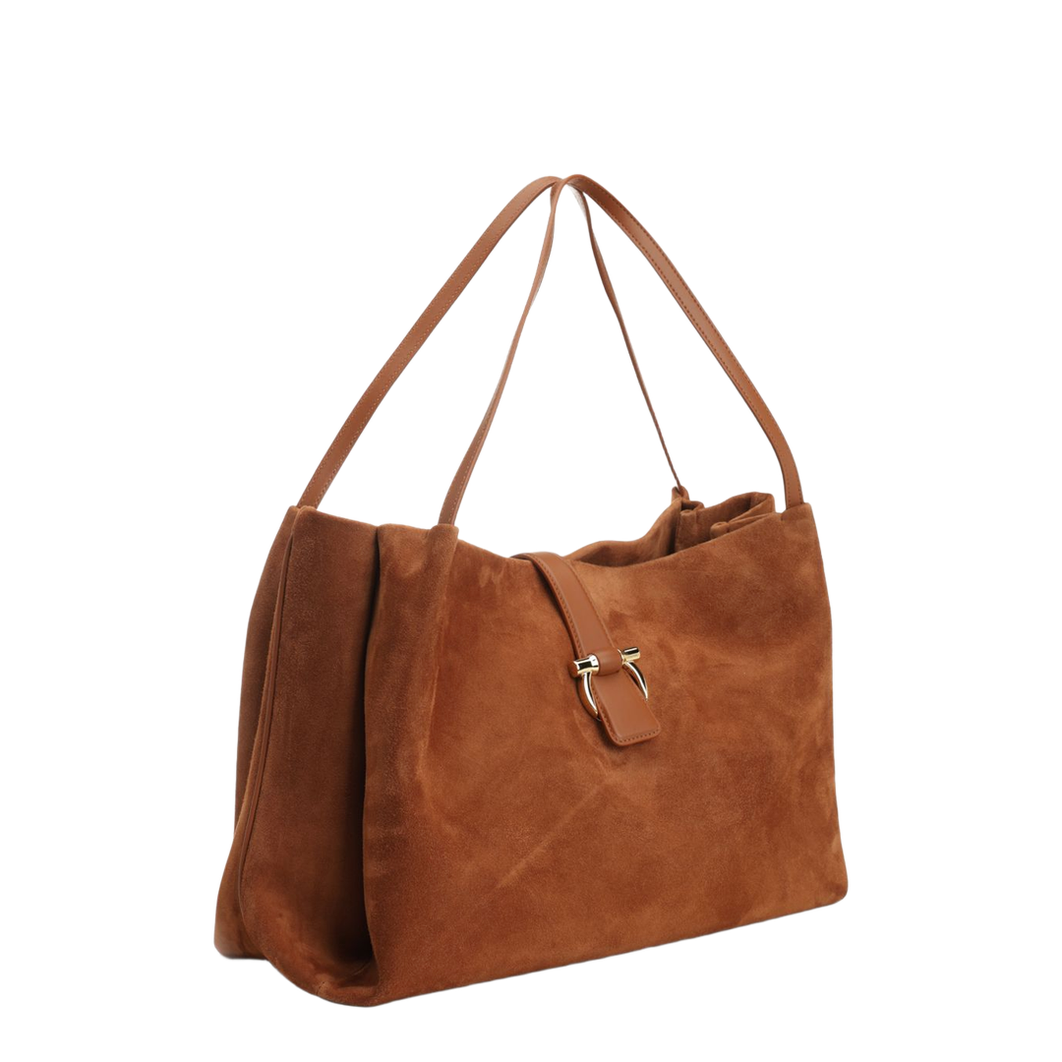 Brown Goatskin Suede Tote Bag