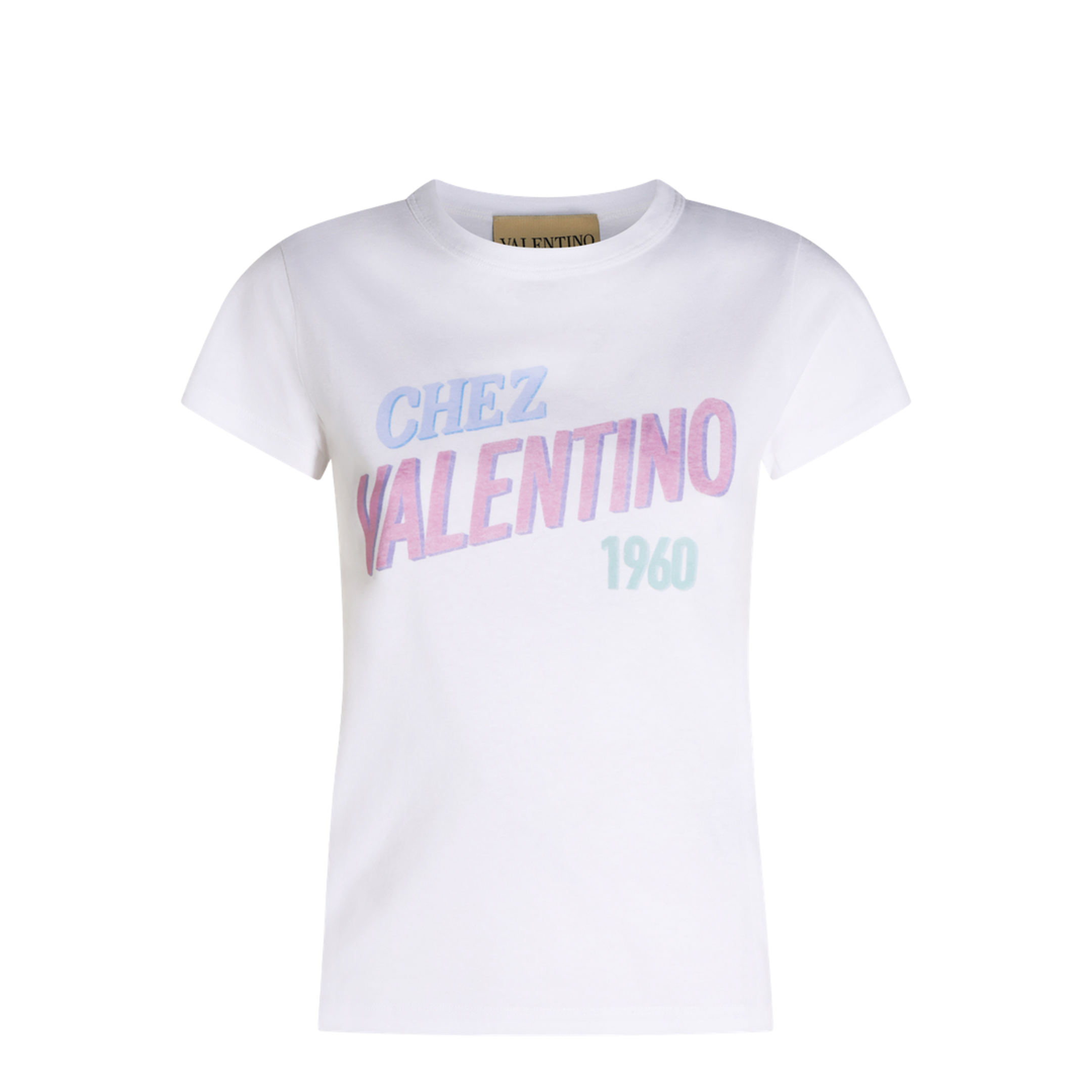White Cotton T-Shirt With Logo Print