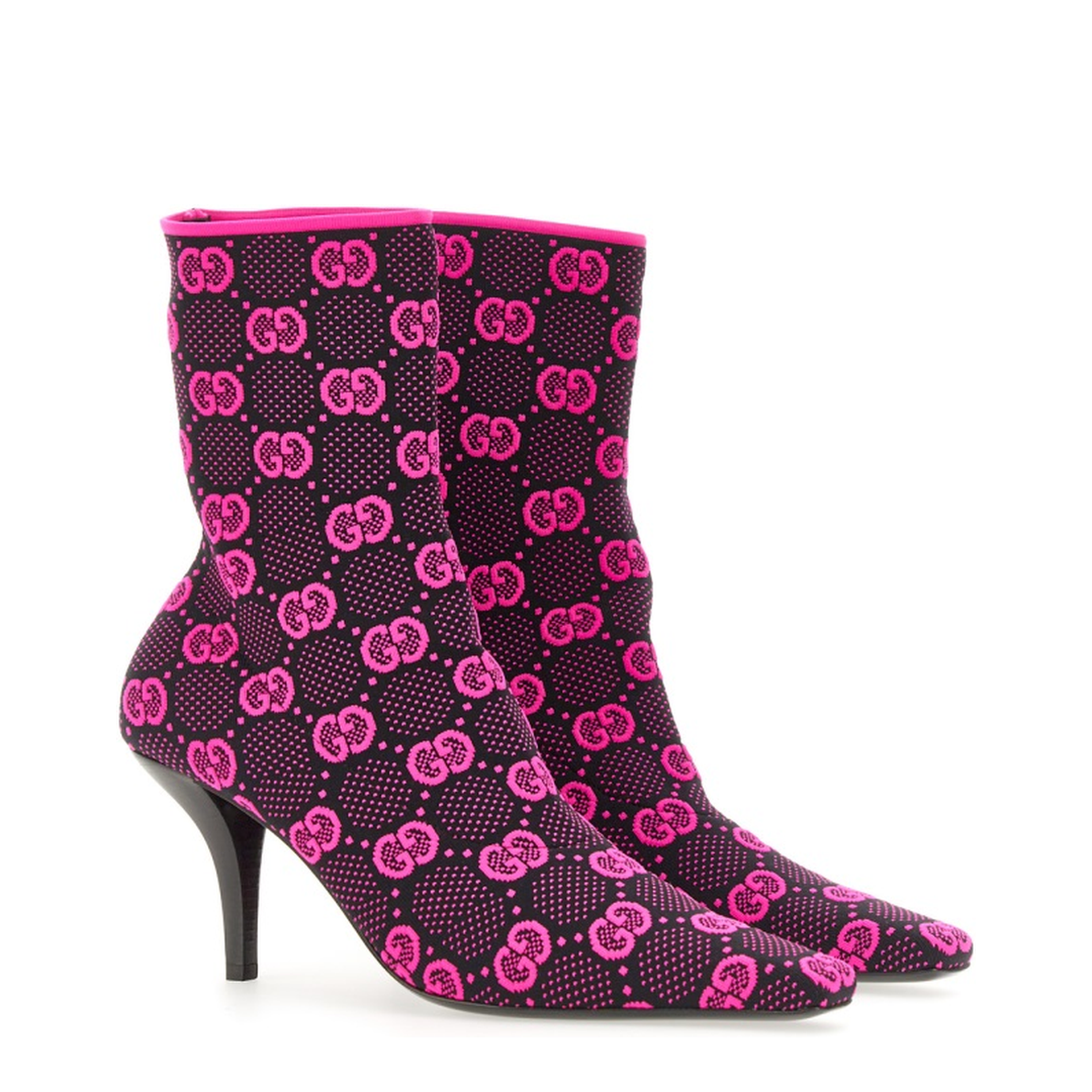 Knit Ankle Boots Black