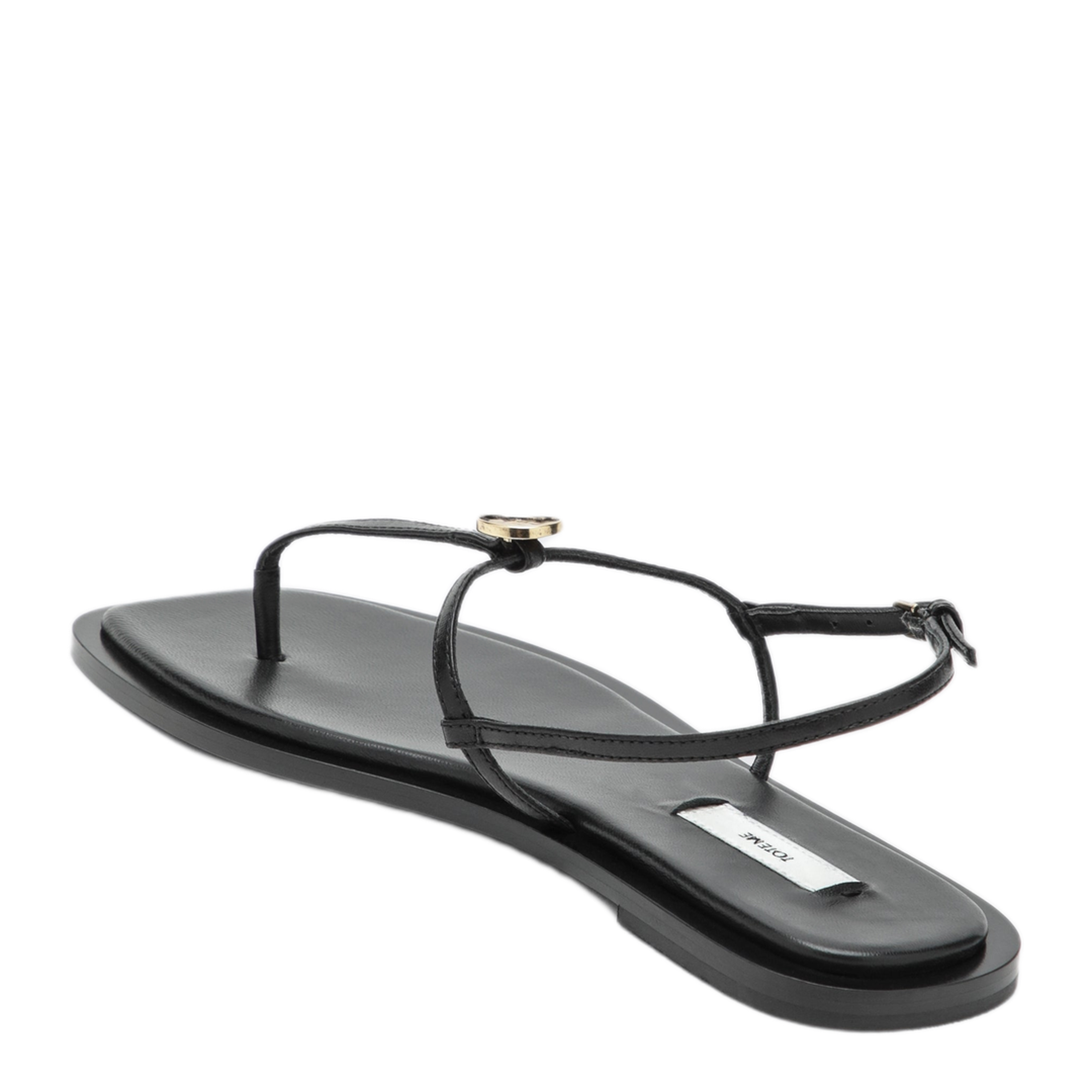 MAYFEYR - Toteme - Black Nappa T-Strap Sandals - 263-WAS0336LE0210001