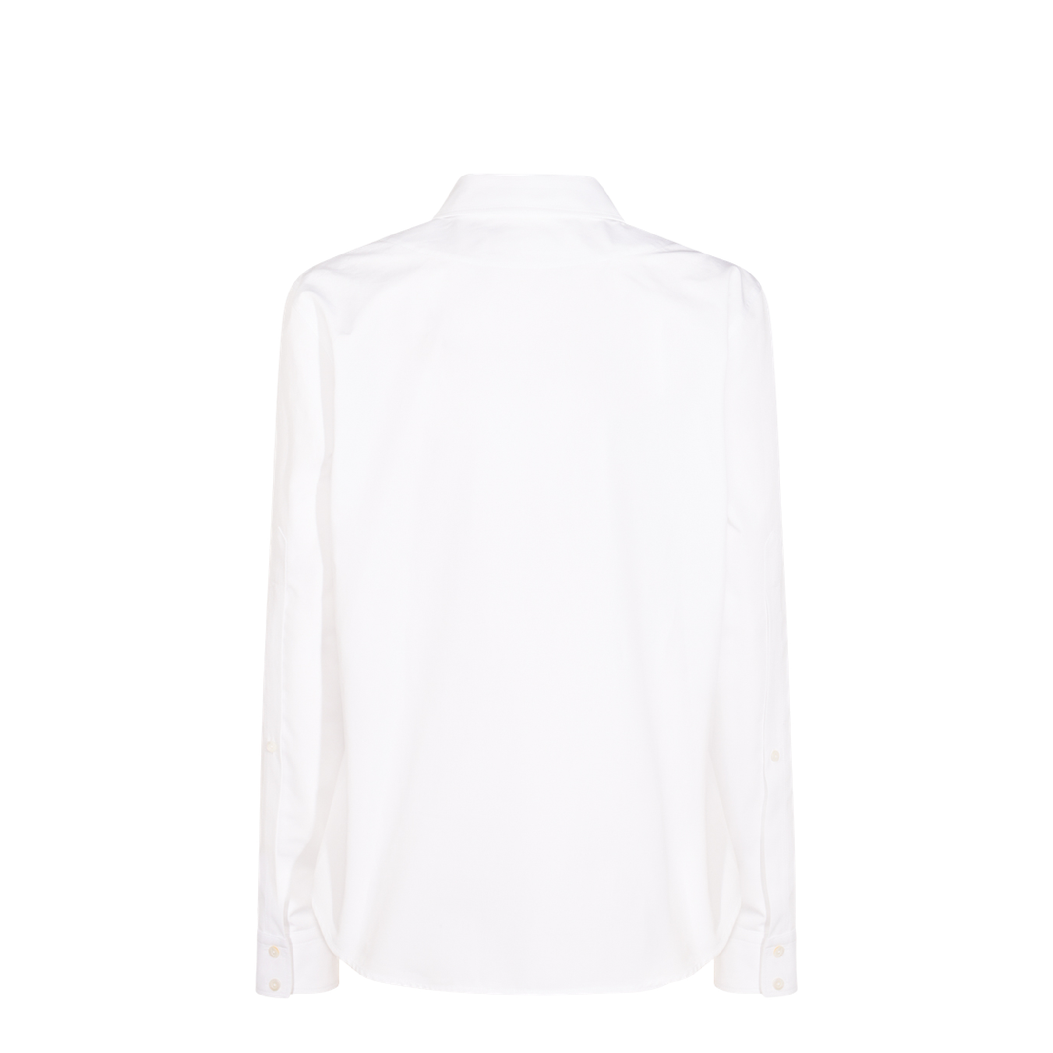Cotton Poplin Shirt with Horsebit in White