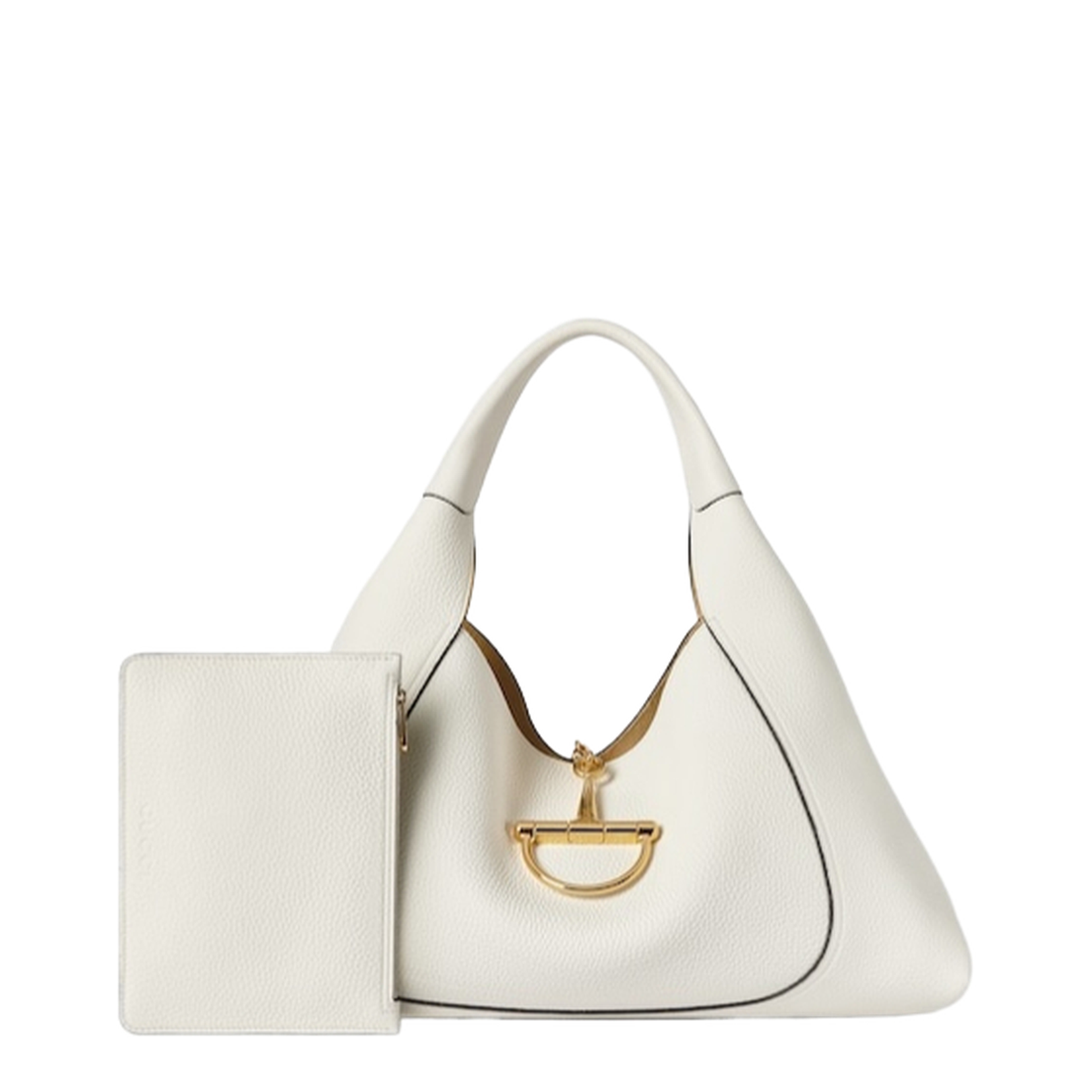 Softbit Maxi Shoulder Bag in White Leather
