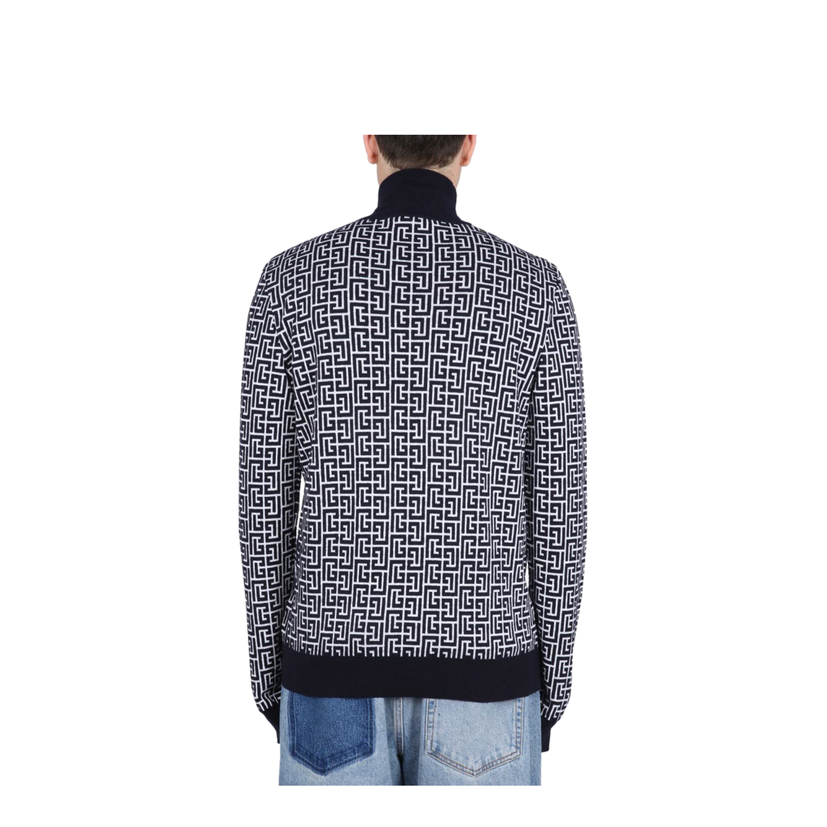 Two-tone wool blend sweater