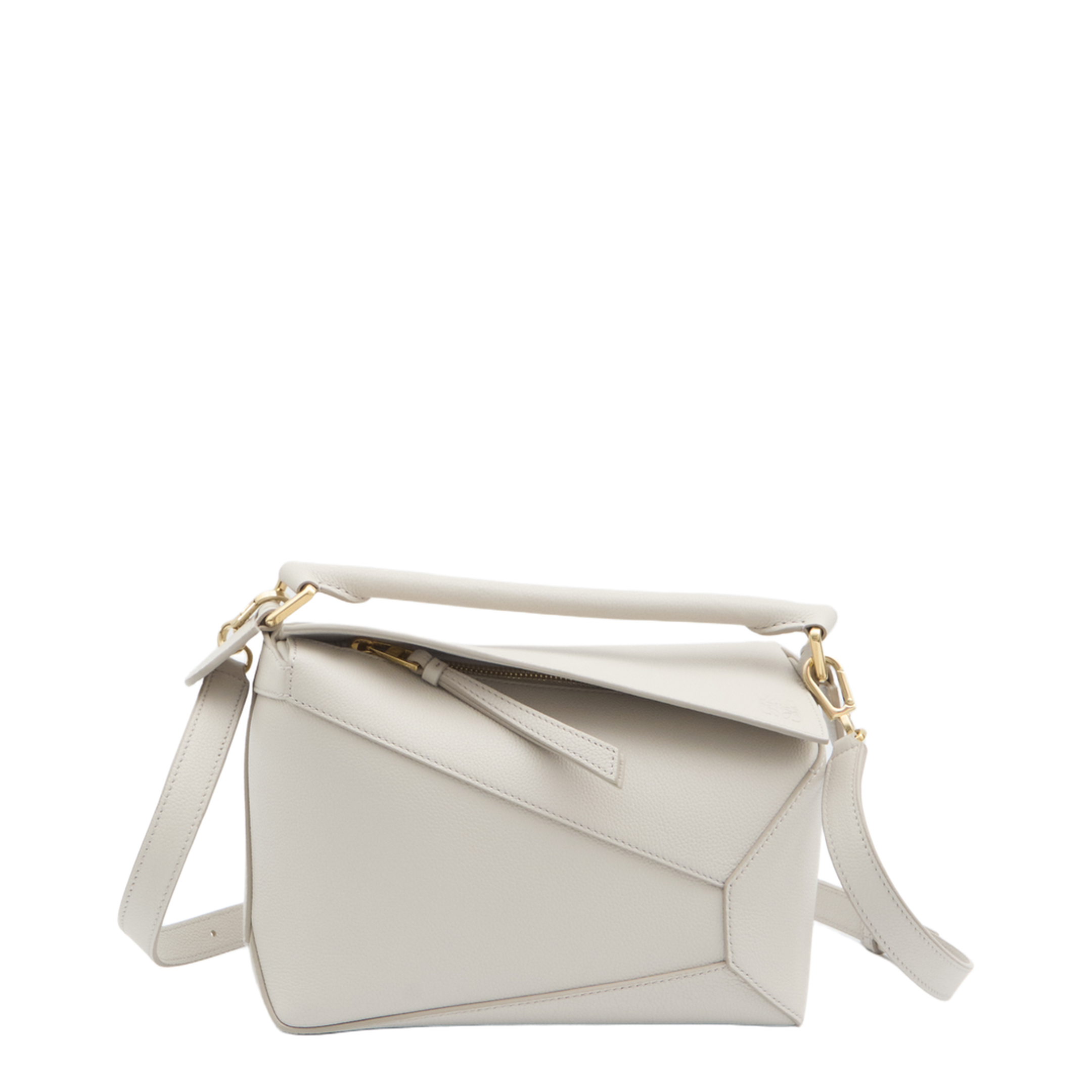 Puzzle Small Calfskin Shoulder Bags - Light Ghost